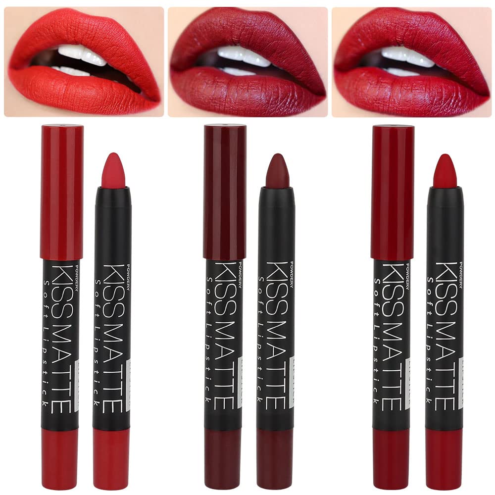 Bingbrush 3 Colors Longwear Lipstick Pack Set, Matte Color Stick Ultimate Lip Crayon For Makeup Collection - Nourishing Waterpro