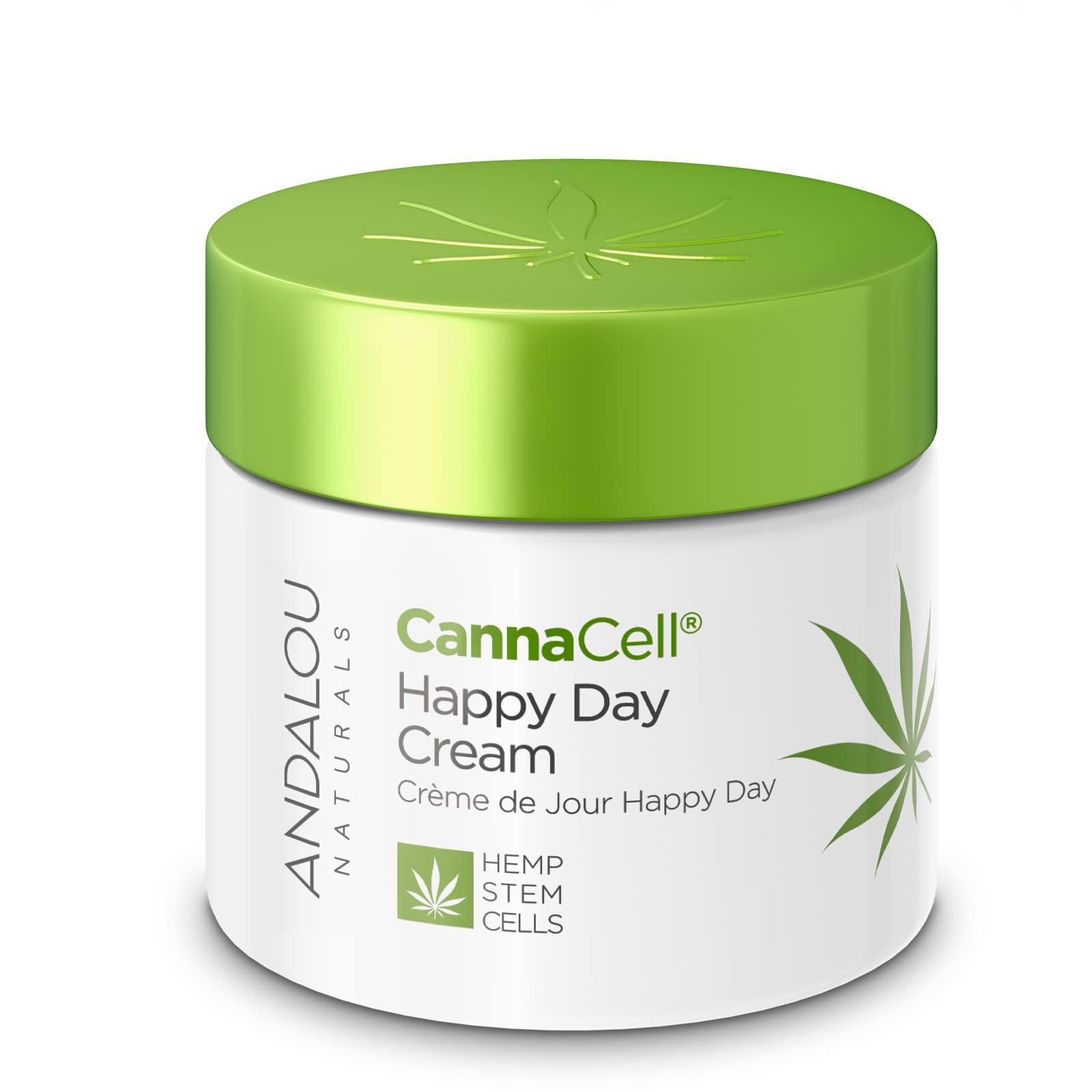 Andalou Naturals Cannacell Happy Day Cream, Face Moisturizer with Nourishing Hemp Stem Cell Formula for Restored & Glowing Skin,