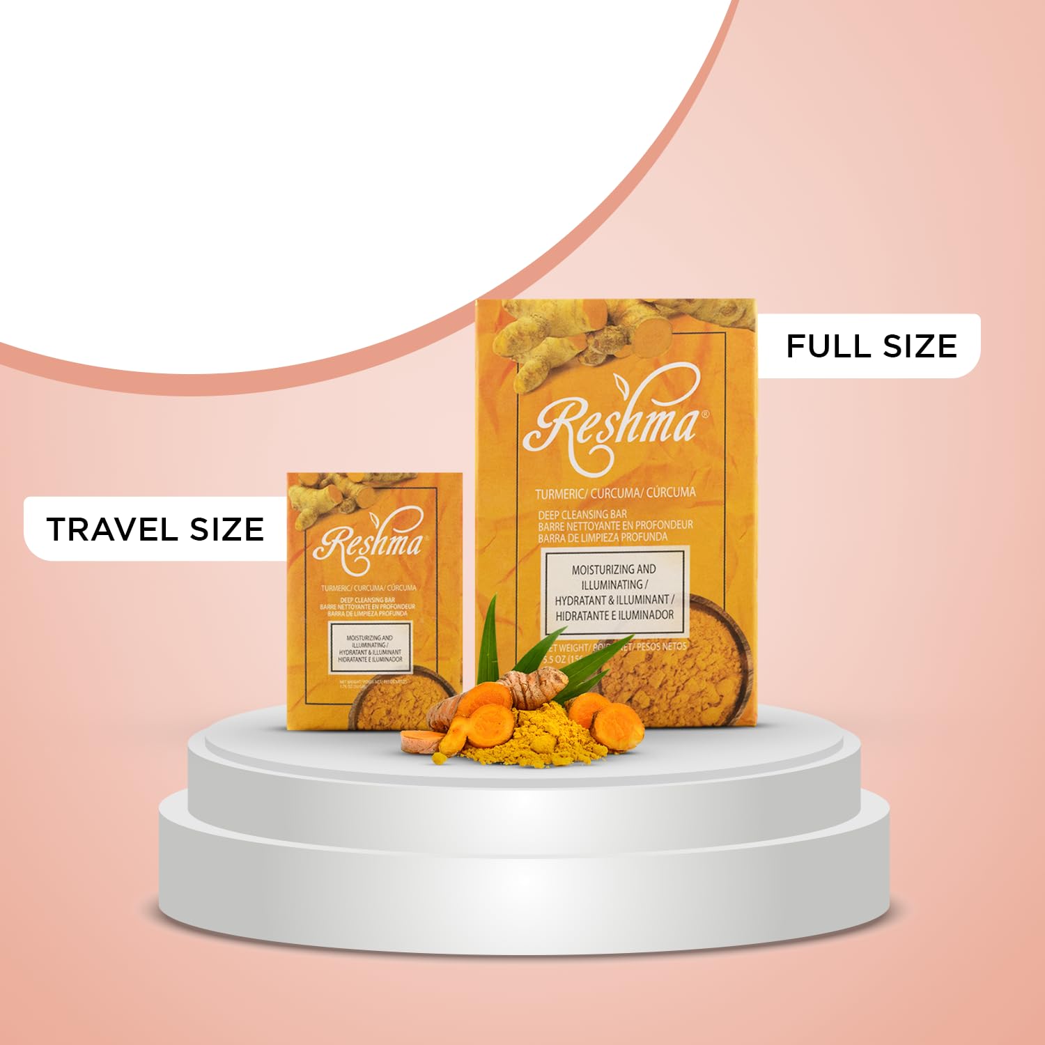 Reshma Beauty Travel Size Turmeric Soap Bar Soap for All Skin Types & Dull Skin, Bath Soap, Gentle Soap, TSA Approved, Removes M