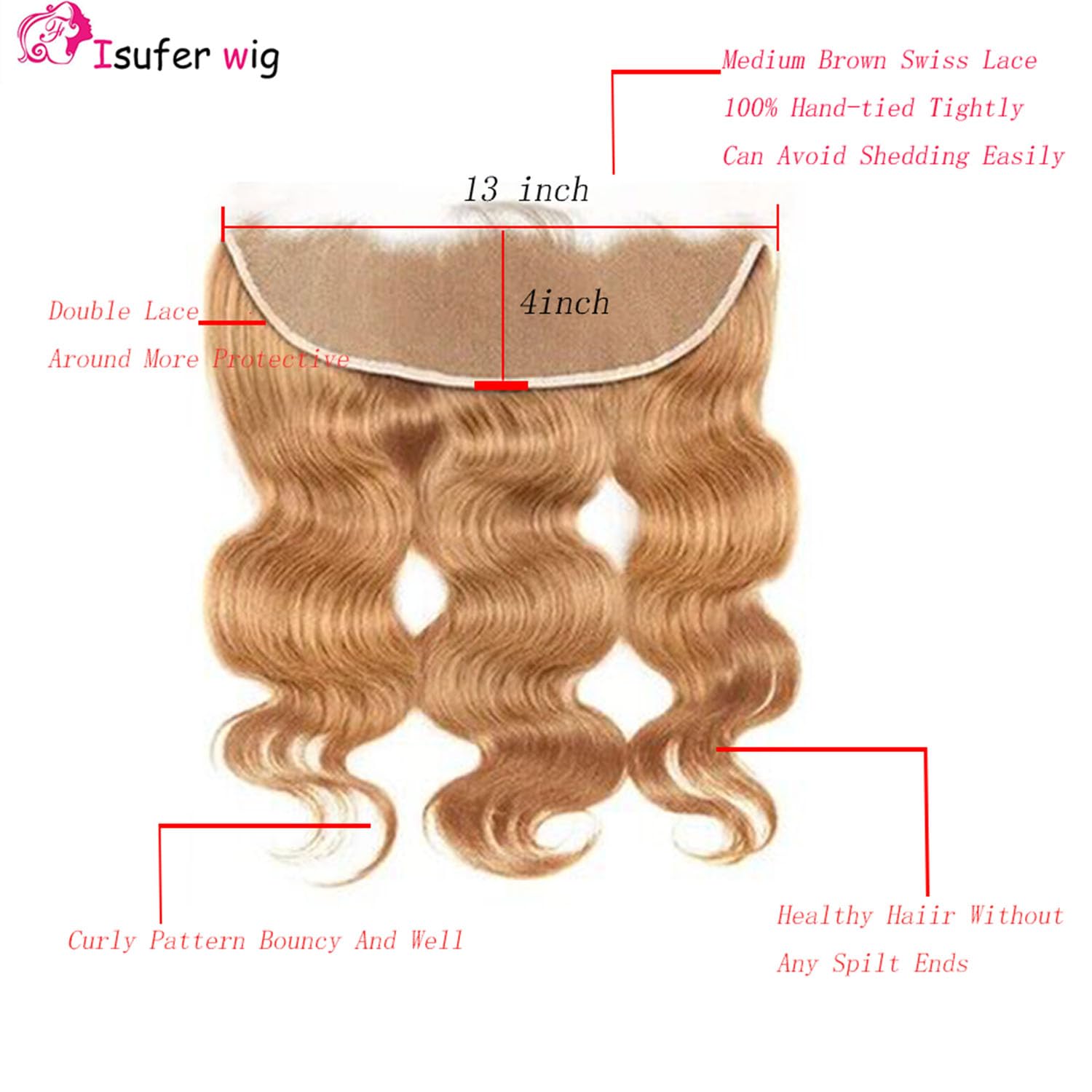 13X4 Frontal Human Hair Blonde Frontal 16 Inch Transparent Lace Ear To Ear Lace Frontal #27 Blonde Body Wave Brazilian Remy Huma