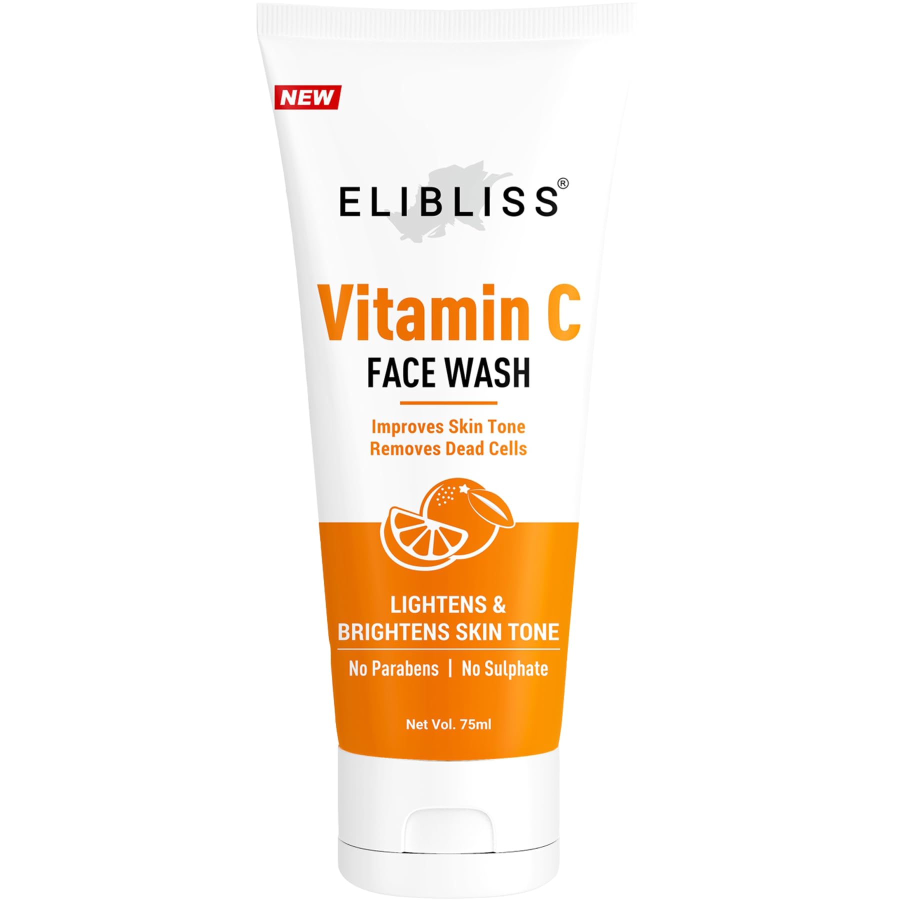 Elibliss Vitamin C Face Wash For Glowing Skin, Brightening & Lightening, Removes Dead Cells, Deep Cleansing, No Parabens & Sulph