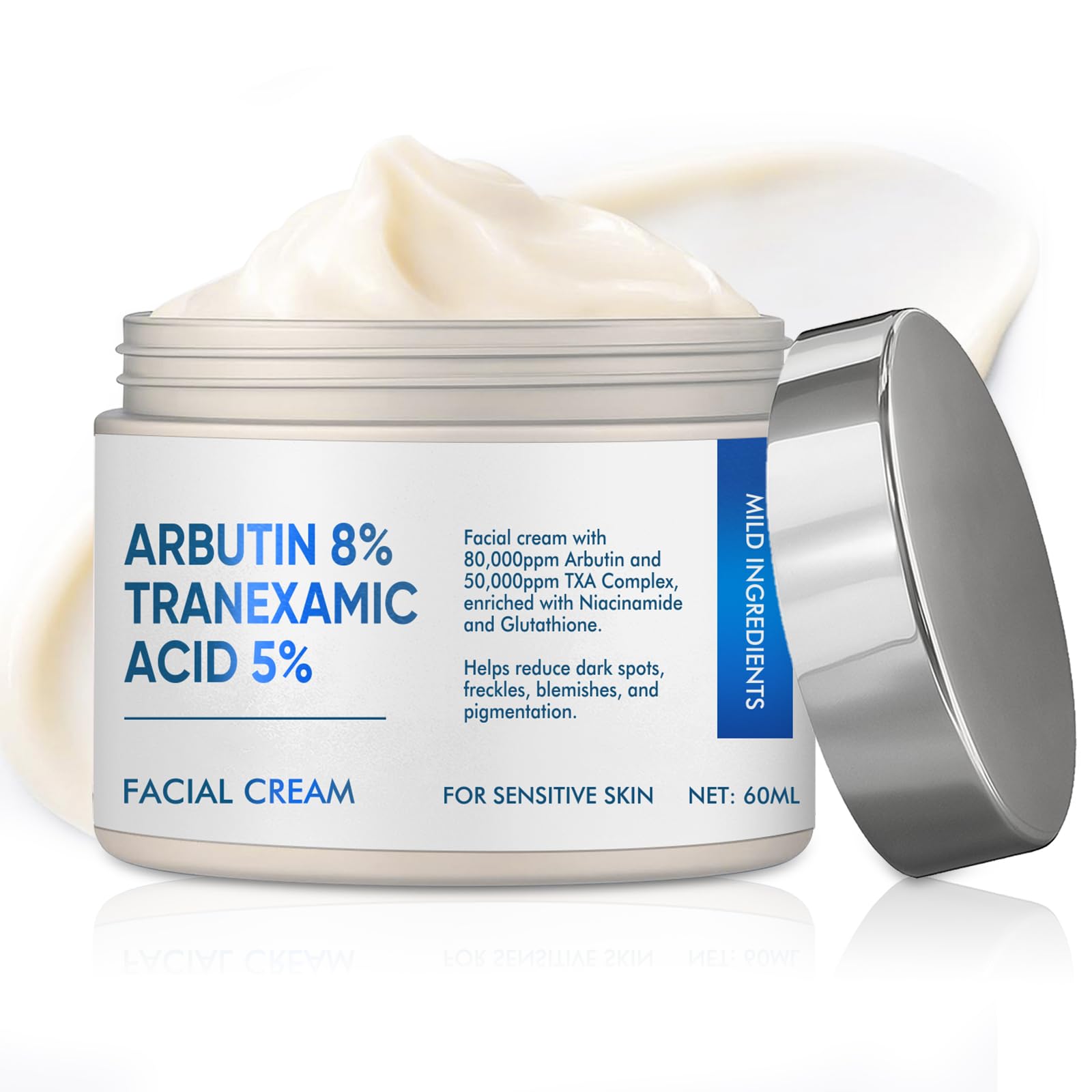 RQUXMT 8% Arbutin & 5% Tranexamic Acid Cream  Advanced Brightening Face Moisturizer for Dark Spots & Uneven Skin Tone  Hydrati