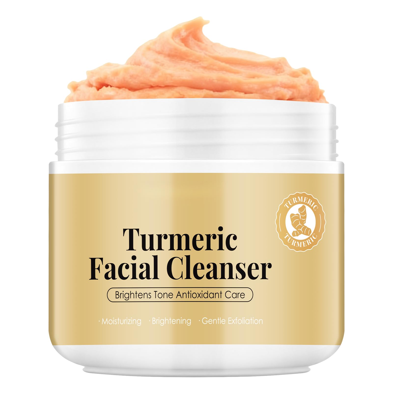 OUPEICHARM Turmeric Rice Mochi Face Cleanser Wash Cream,Moisturizing,Deep-Cleansing,Oil Control,Makeup Cleansing Balm for Women 