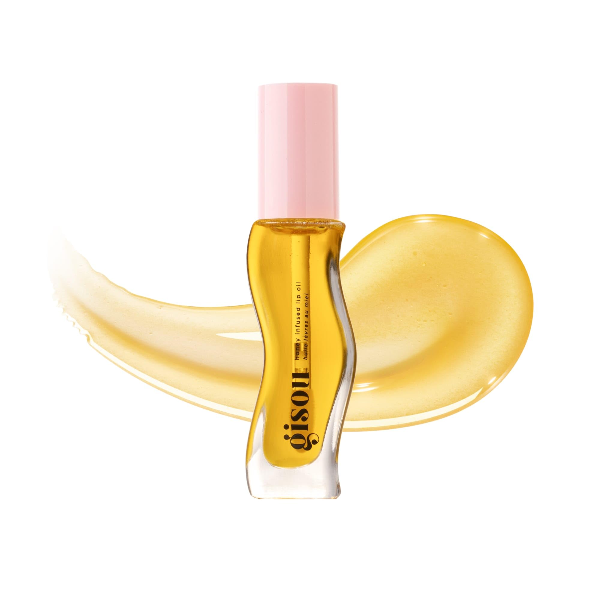Gisou Honey Infused Hydrating Lip Oil, Nourishing Lip Moisturizer for Dry Lips, High Shine, Smooth Finish, Clear Golden Glow Sha