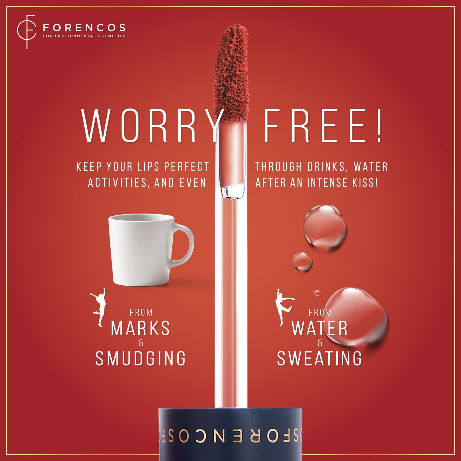 Forencos Long Lasting Waterproof Lip Stain Liquid Lipstick, Velvet Matte, Longwear, High Pigmentation, Tattoo Lips, Weightless,