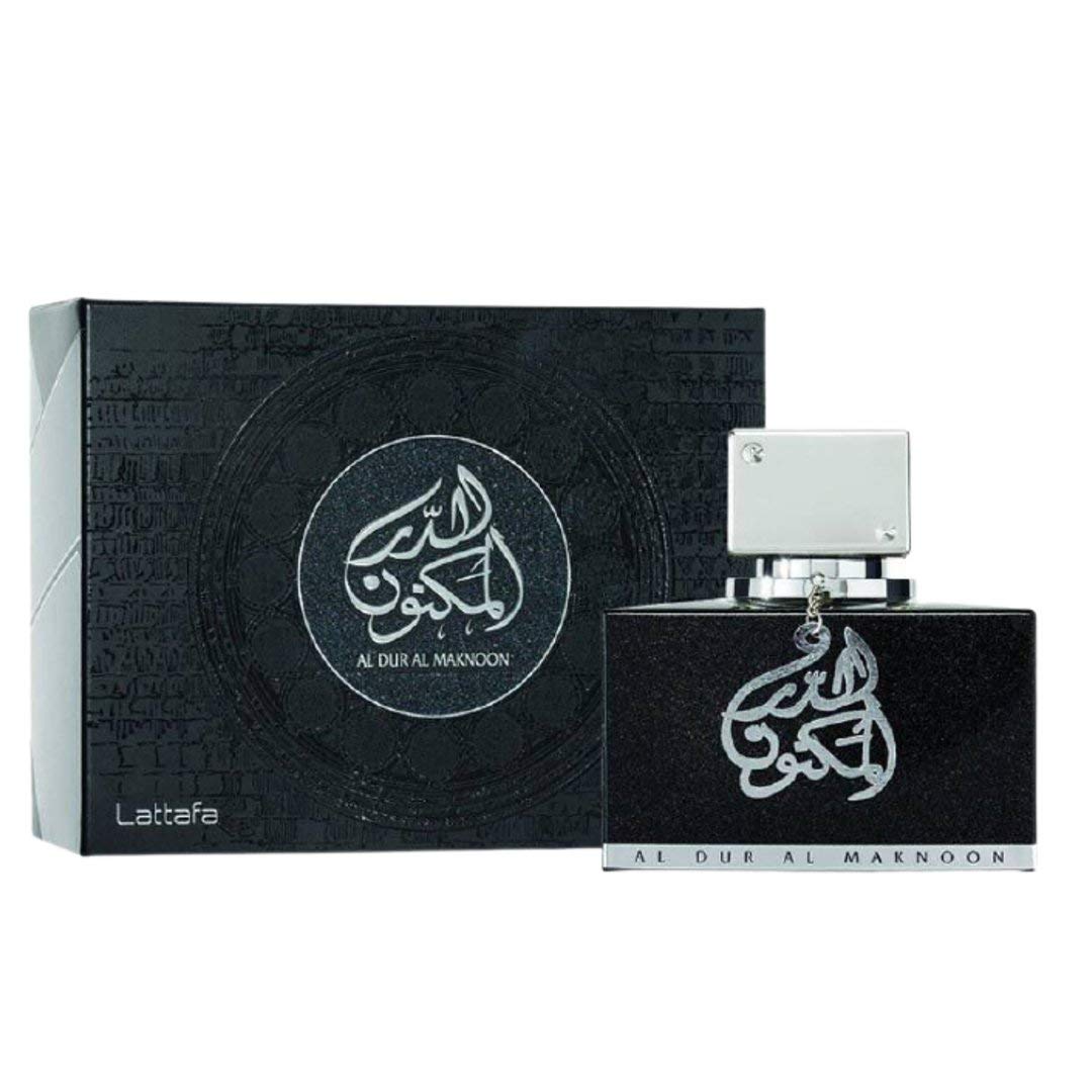 Lattafa Al Dur Al Maknoon Silver for Men EDP - 100 ML (3.4 oz) I Fresh Light Leather With Fruity Accents I Leathery,Musky,Slight