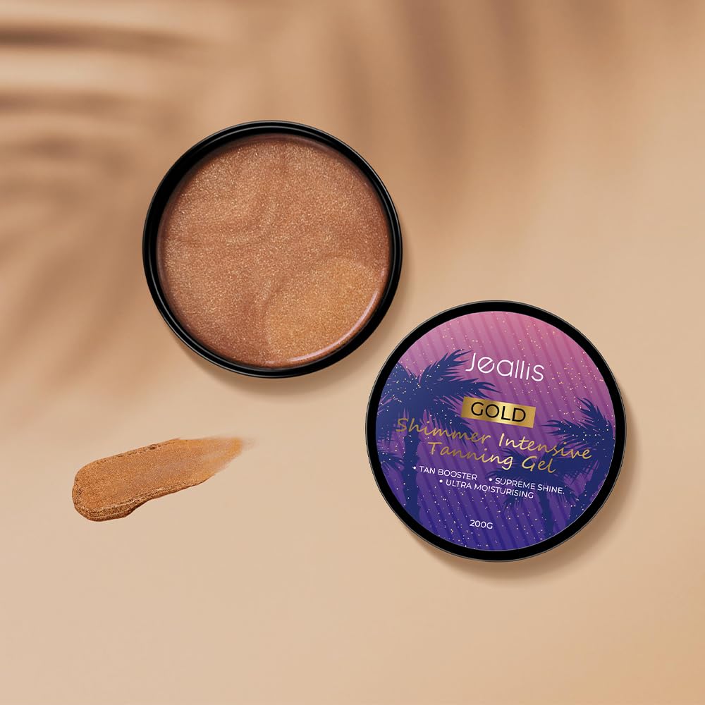 Jeallis Extreme Dark Intensive Tanning Luxe Gel, Tan Enhancer Carrot Gold Shimmer Tanning Gel For Outdoor Sun, Tanning Butter Wi
