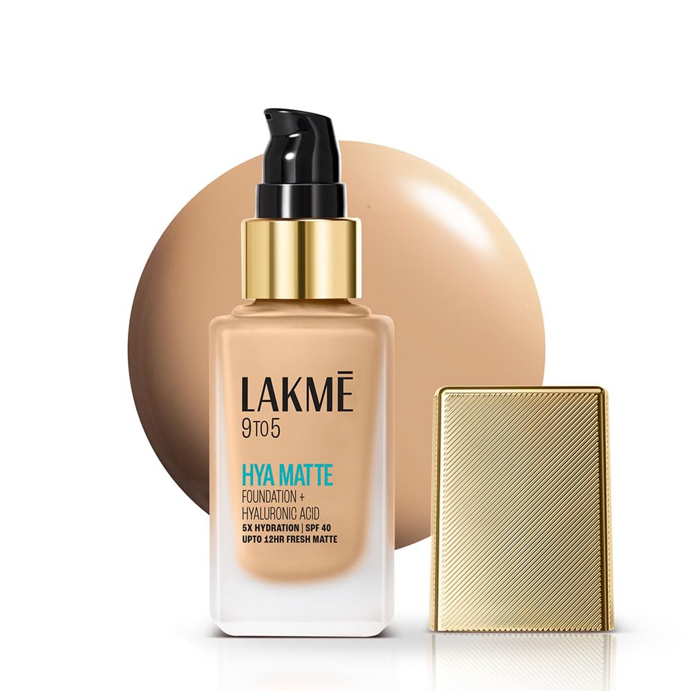 Lakm 9To5 Hya Matte Liquid Foundation + Hyaluronic Acid Neutral Light - 25Ml