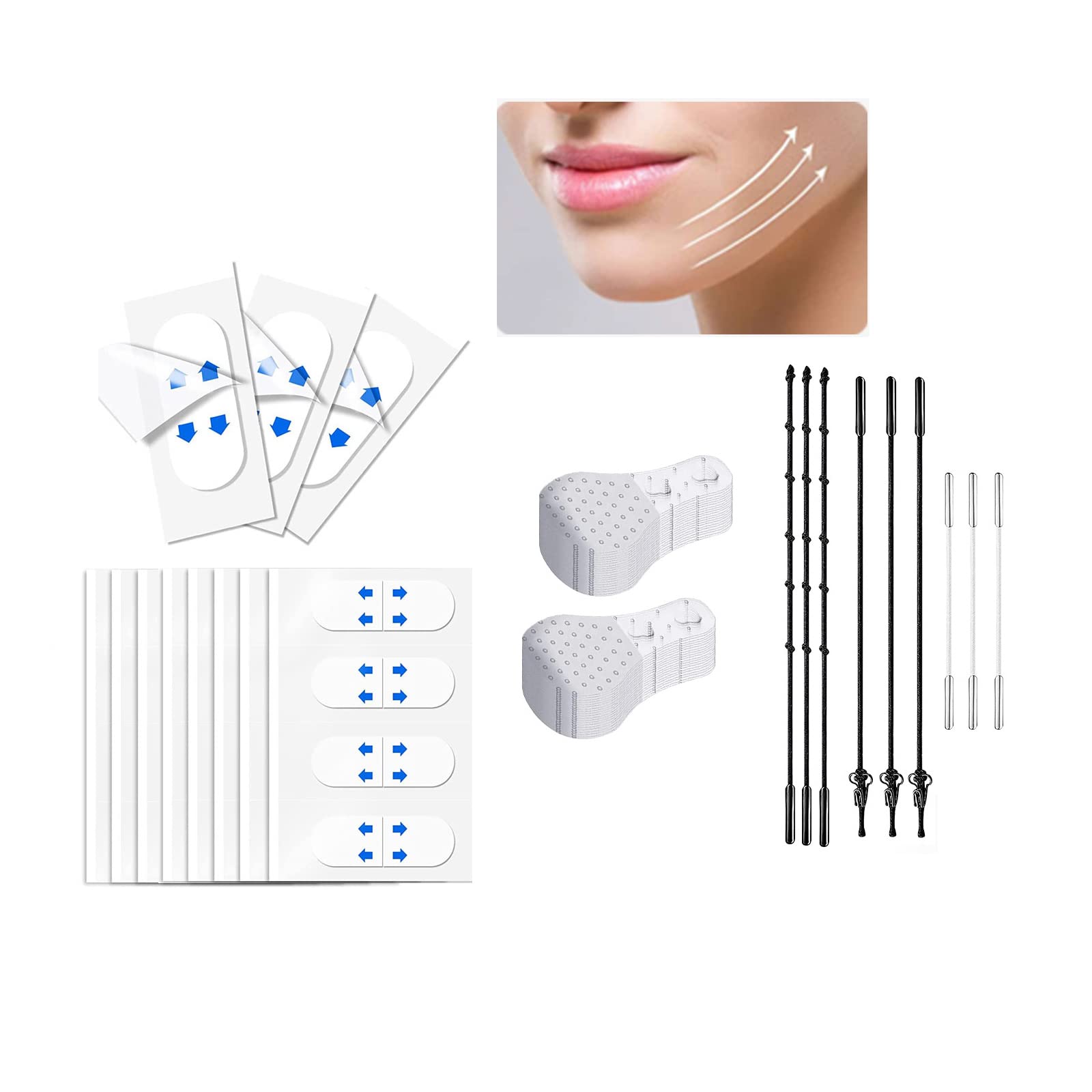 Wxyinspas 160 Pcs Face Tape Lifting Invisible Kit - 120Pcs V Shape Lift Tape Stickers For Wrinkles, Jowls, Double Chin And 40 Pc