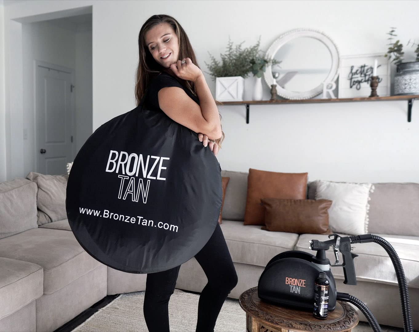 Bronze Tan Spray Tan Tent Pop Up for Spray Tan Professional - Waterproof Spray Tan Booth with FREE Portable Spray Tent Carrying
