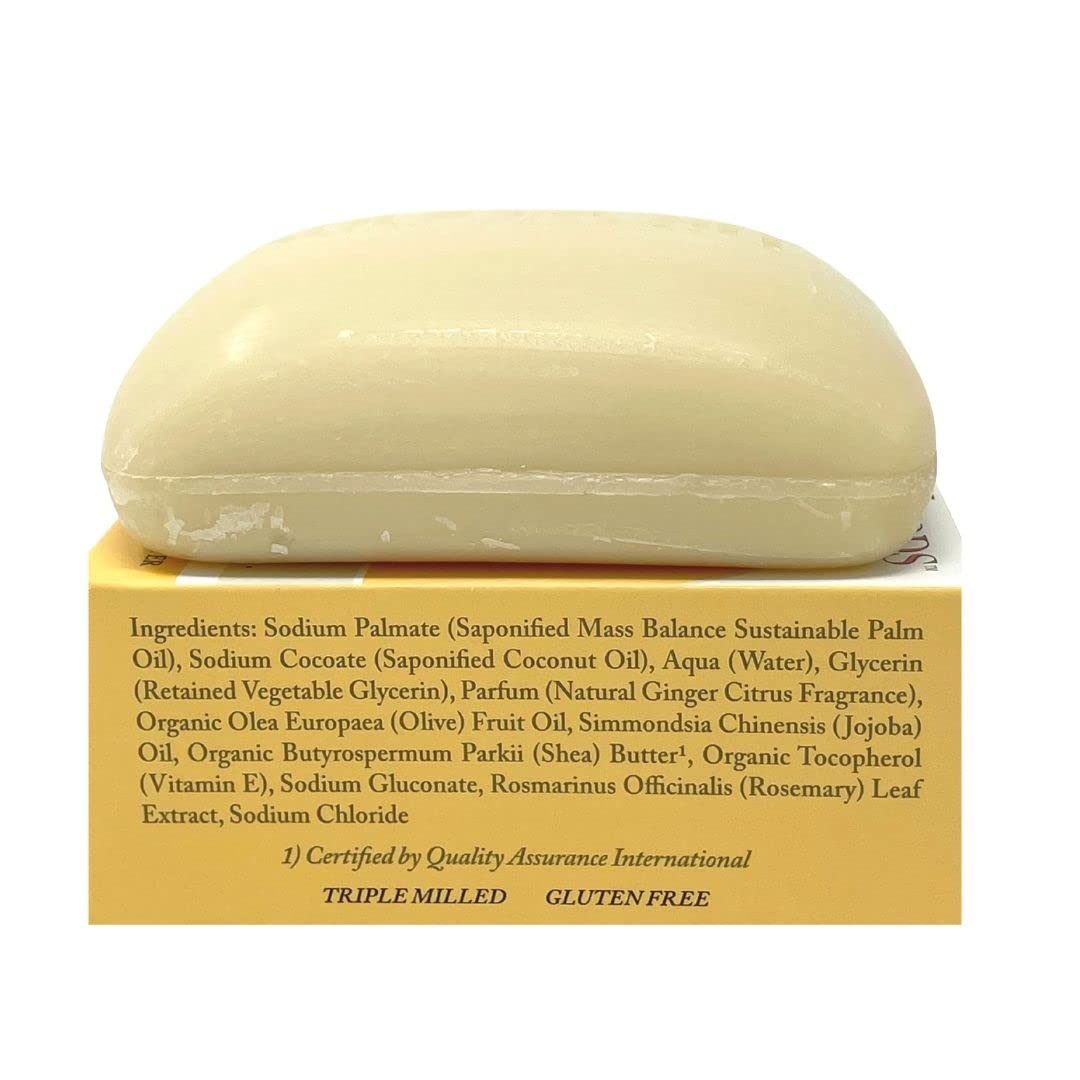 Dr. Woods Ginger Citrus Bar Soap with Jojoba Oil & Organic Shea Butter, 5.25 Ounce (Pack of 3)
