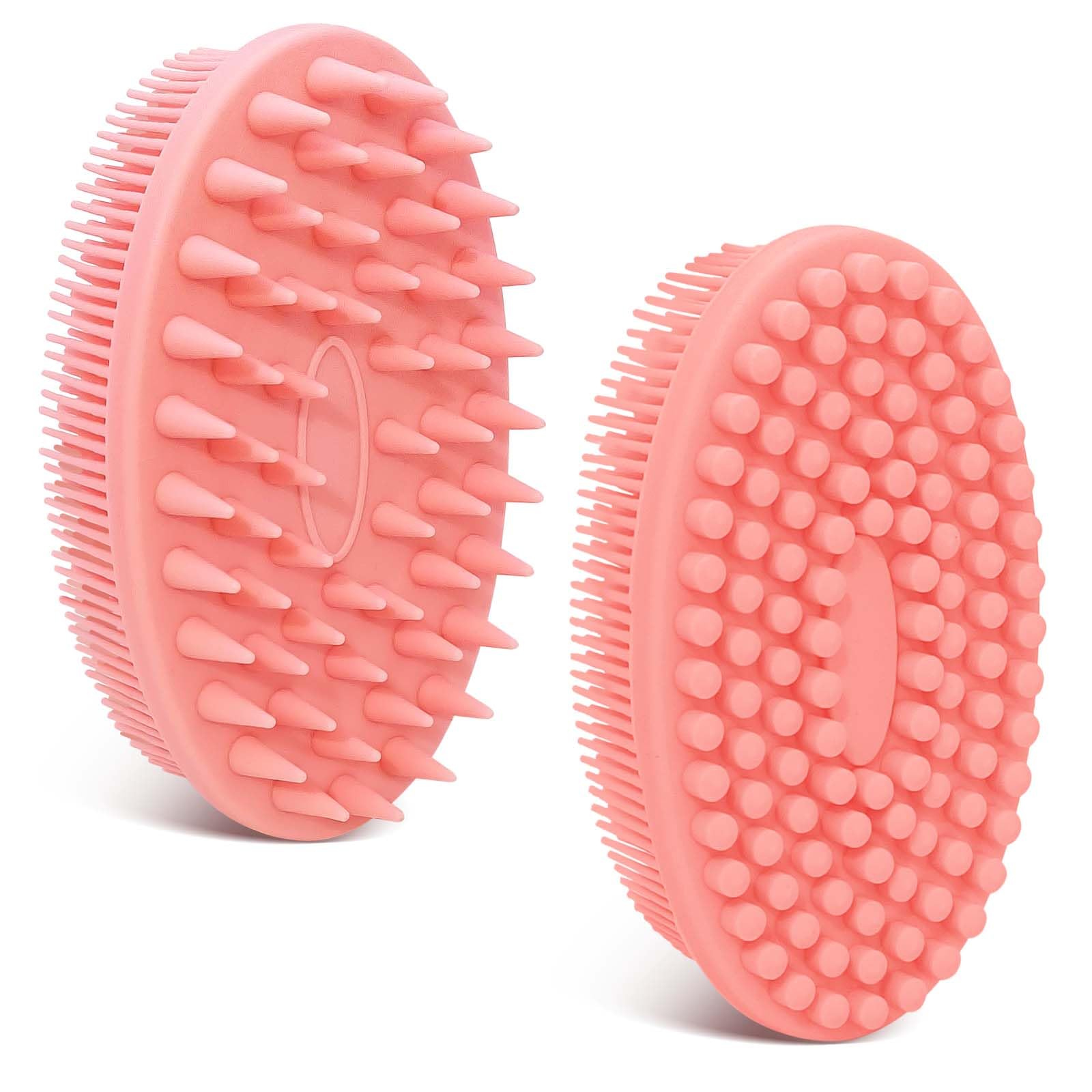 Geenoa Soft Silicone Body Scrubber 2Pcs, Dual-Side Silicone Loofah For Shower, Gentle Loofa Alternative, Replaceable Brush Head