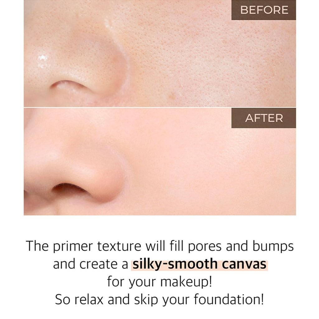 Numbuzin No.3 Porcelain Base-Skip Tone Up Beige | Powdery Finish, Light, Natural Coverage, Tinted, Beige Color | 1.69 Fl Oz