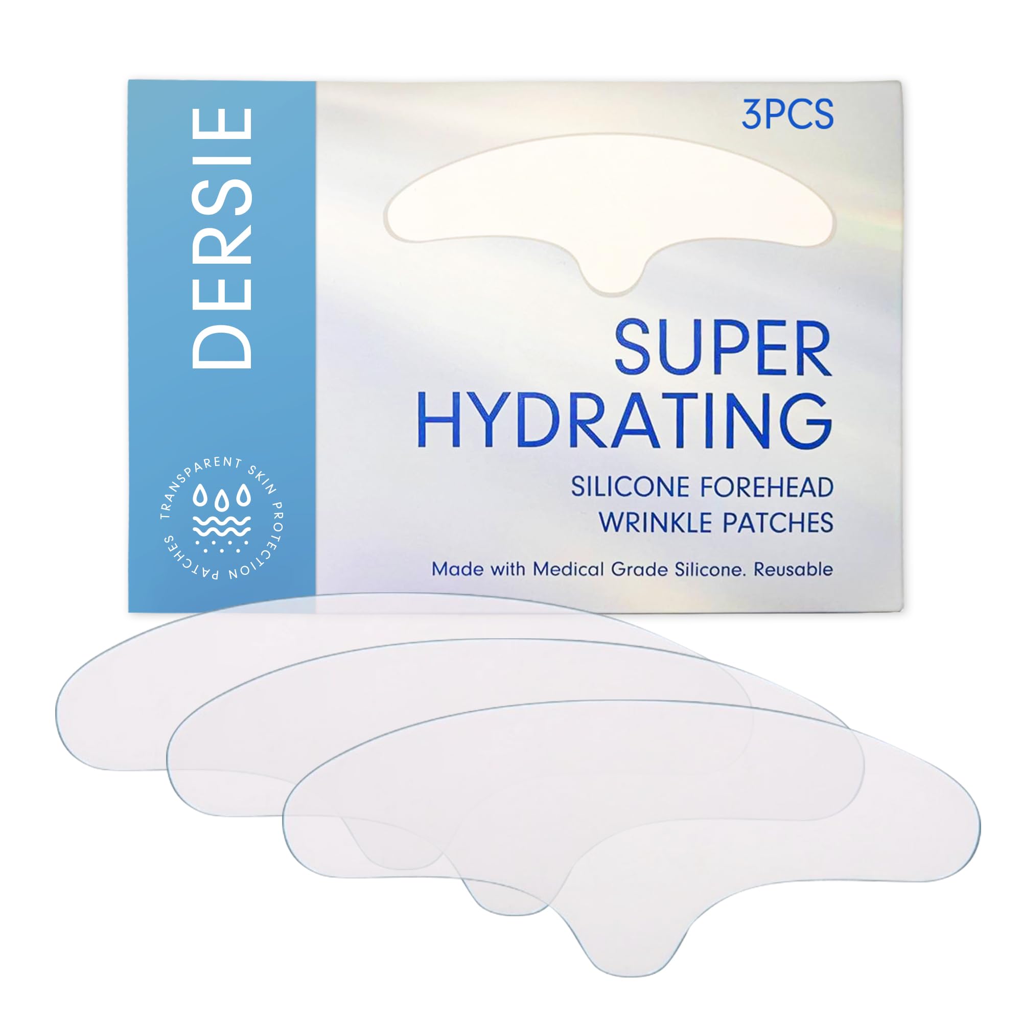 Dersie Silicone Forehead Wrinkle Patches: Reusable Silicone Anti Wrinkle Patches - Forehead Wrinkles Treatment - Overnight Use f