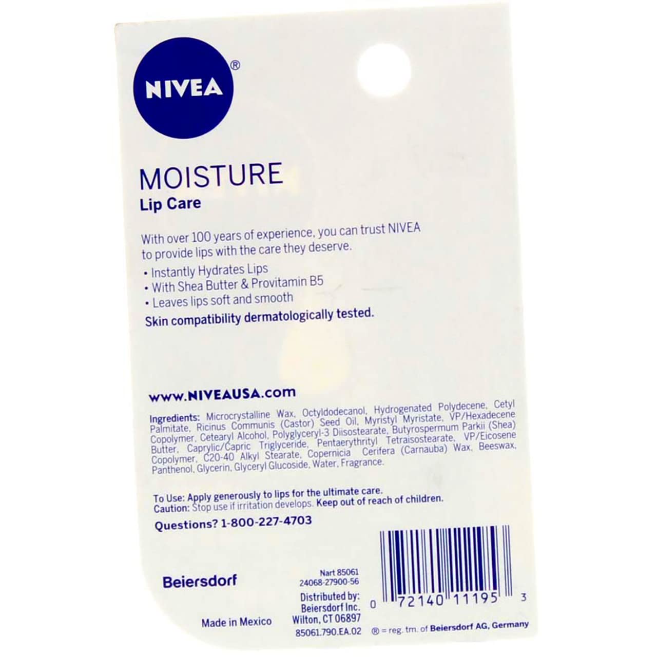 Nivea A Kiss Of Moisture Essential Lip Care 0.17 Oz (Pack Of 5)