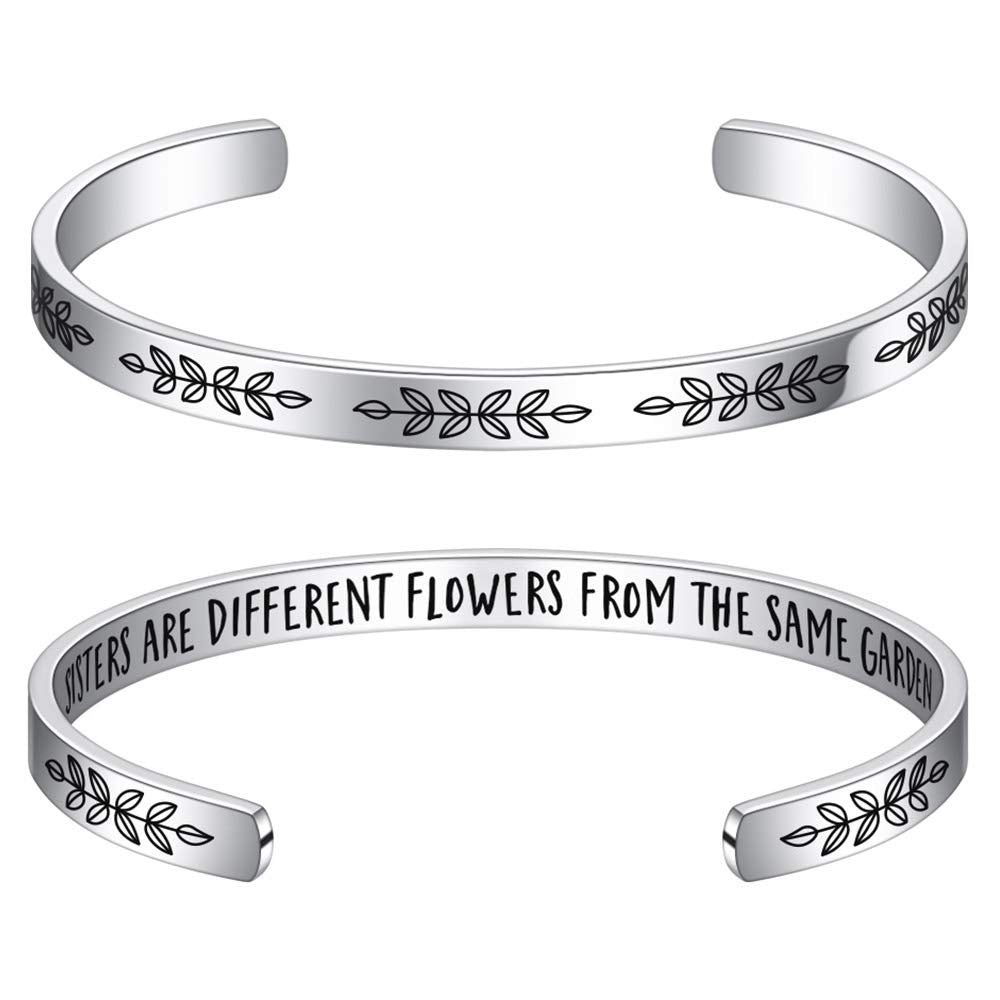 M MOOHAM Sister Gifts - Bracelet for Sisters - Different Flowers Garden Birthday &