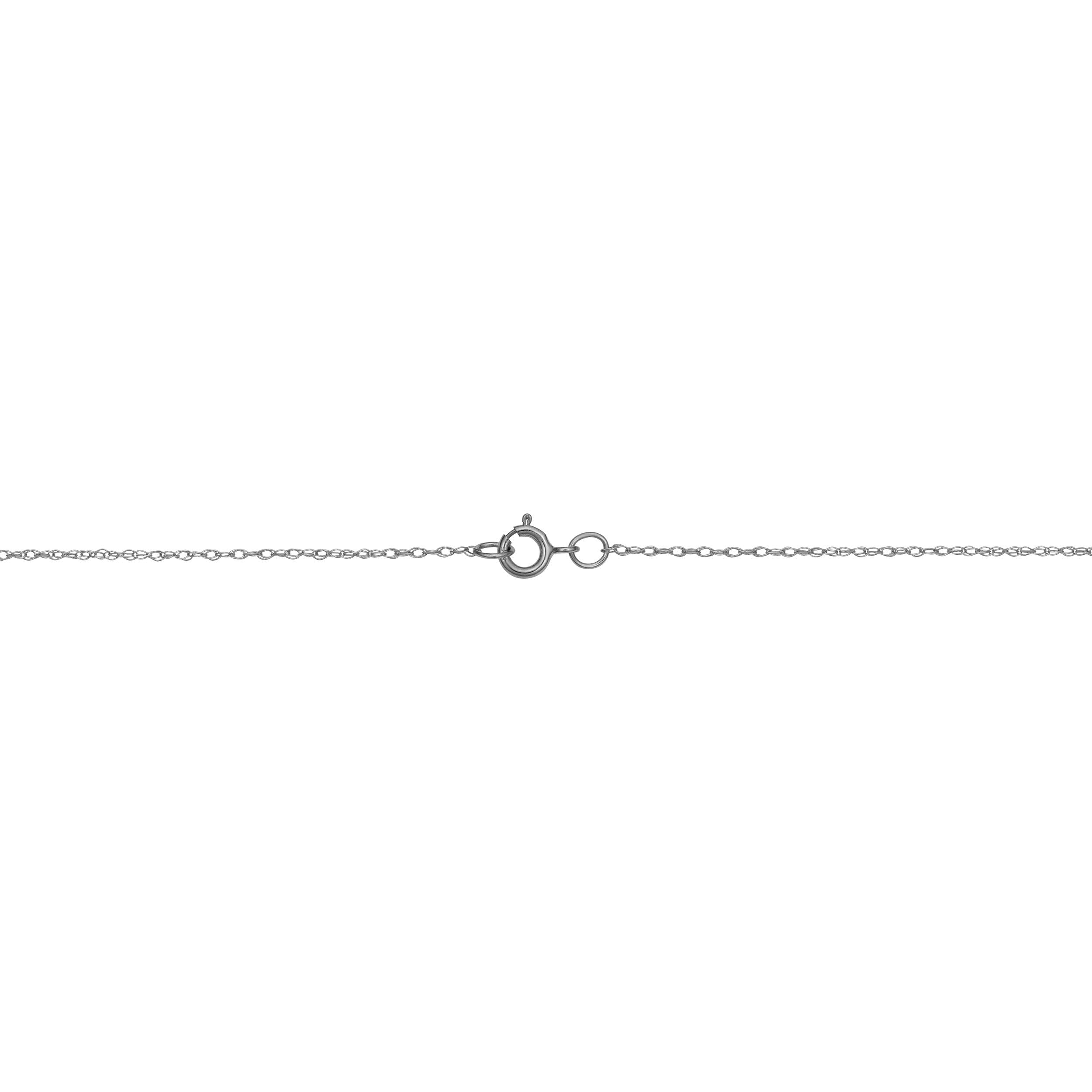 Kooljewelry 14k White Gold Rope Chain Pendant Necklace (0.7 mm, 14 inch)