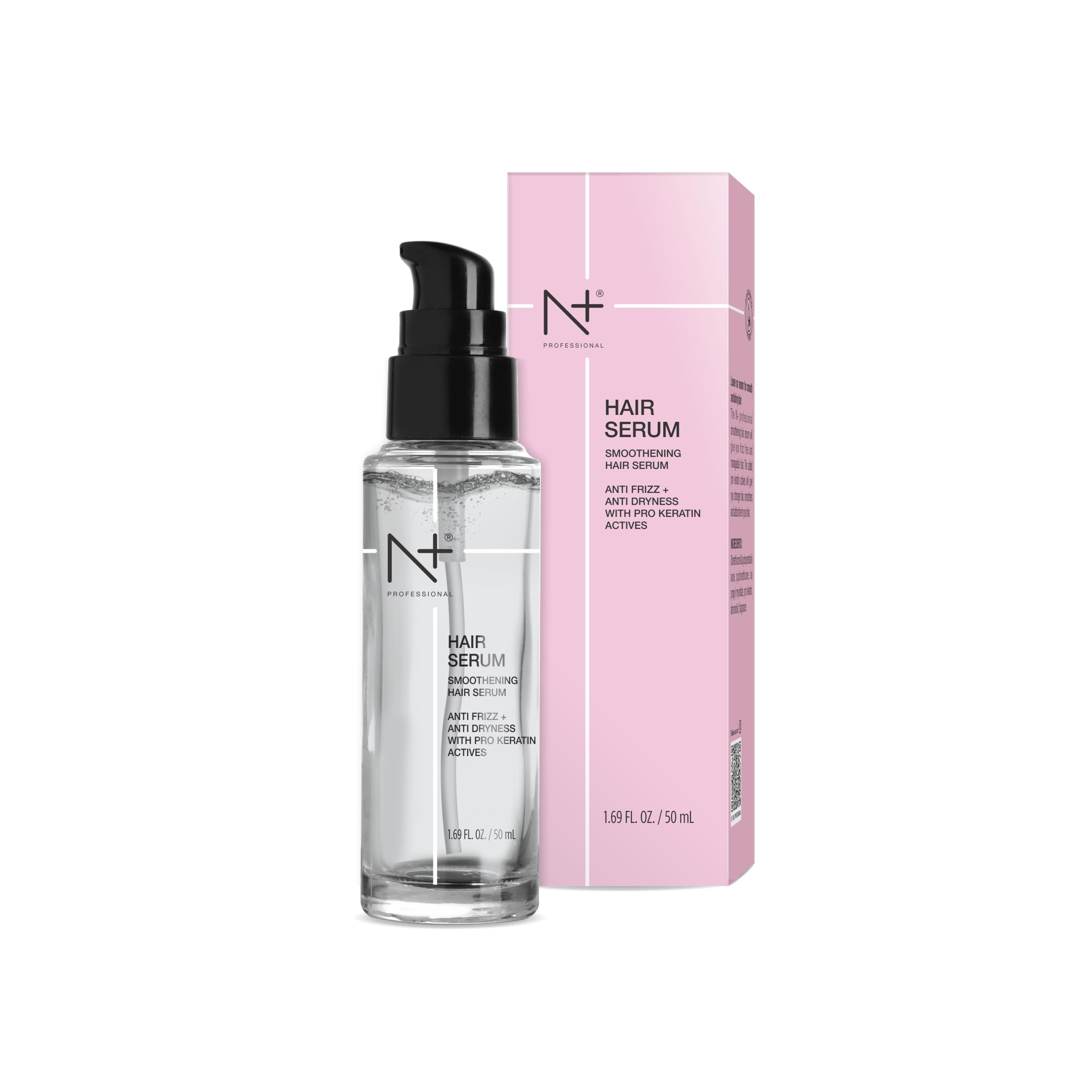 N Plus Professional Hair Serum, For Smoothening Hair, Anti Frizz And Anti Dryness With Pro Keratin Actives, 50 Ml