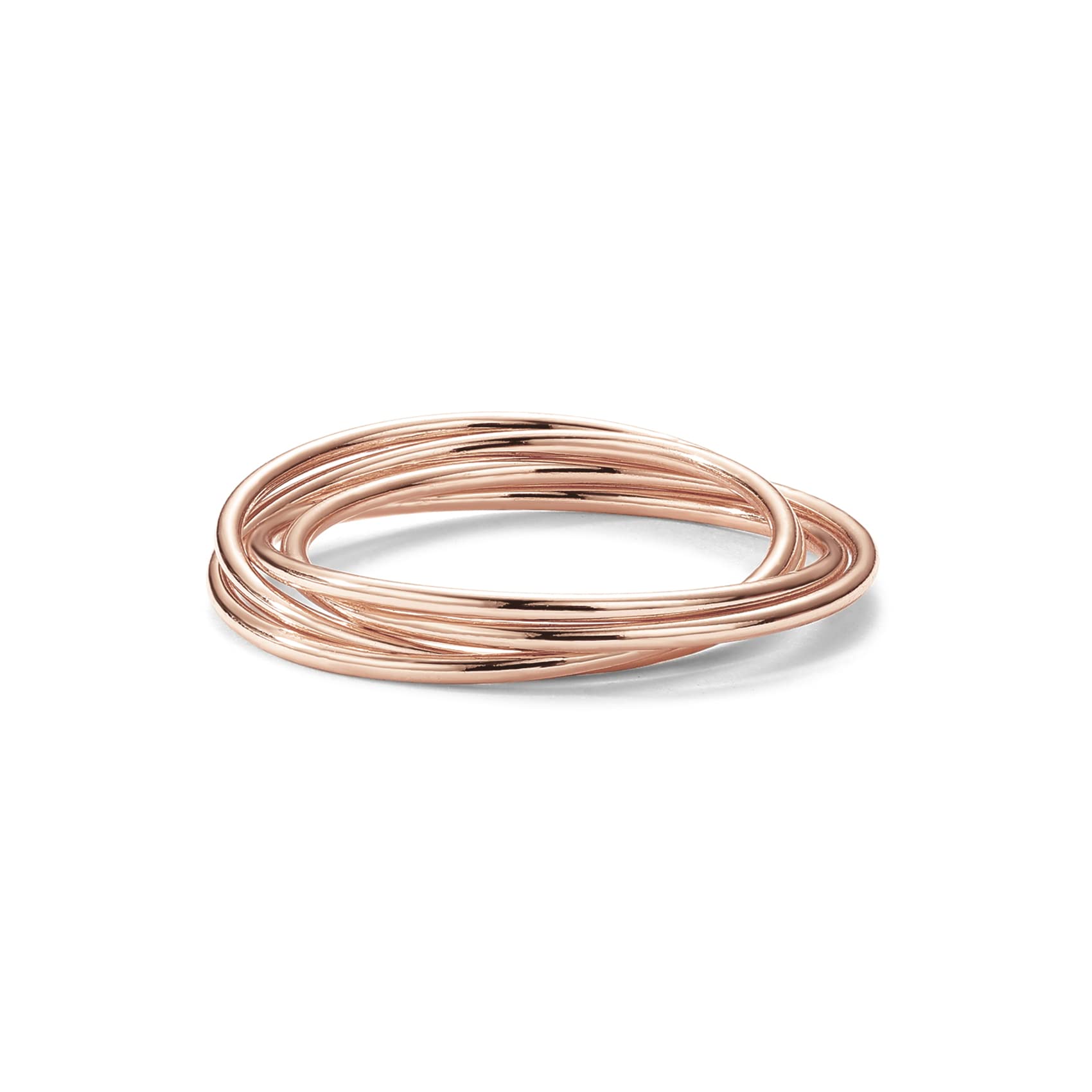 PAVOI Four Way Spinning Anxiety Ring (interlocked, Rose Gold, 6)