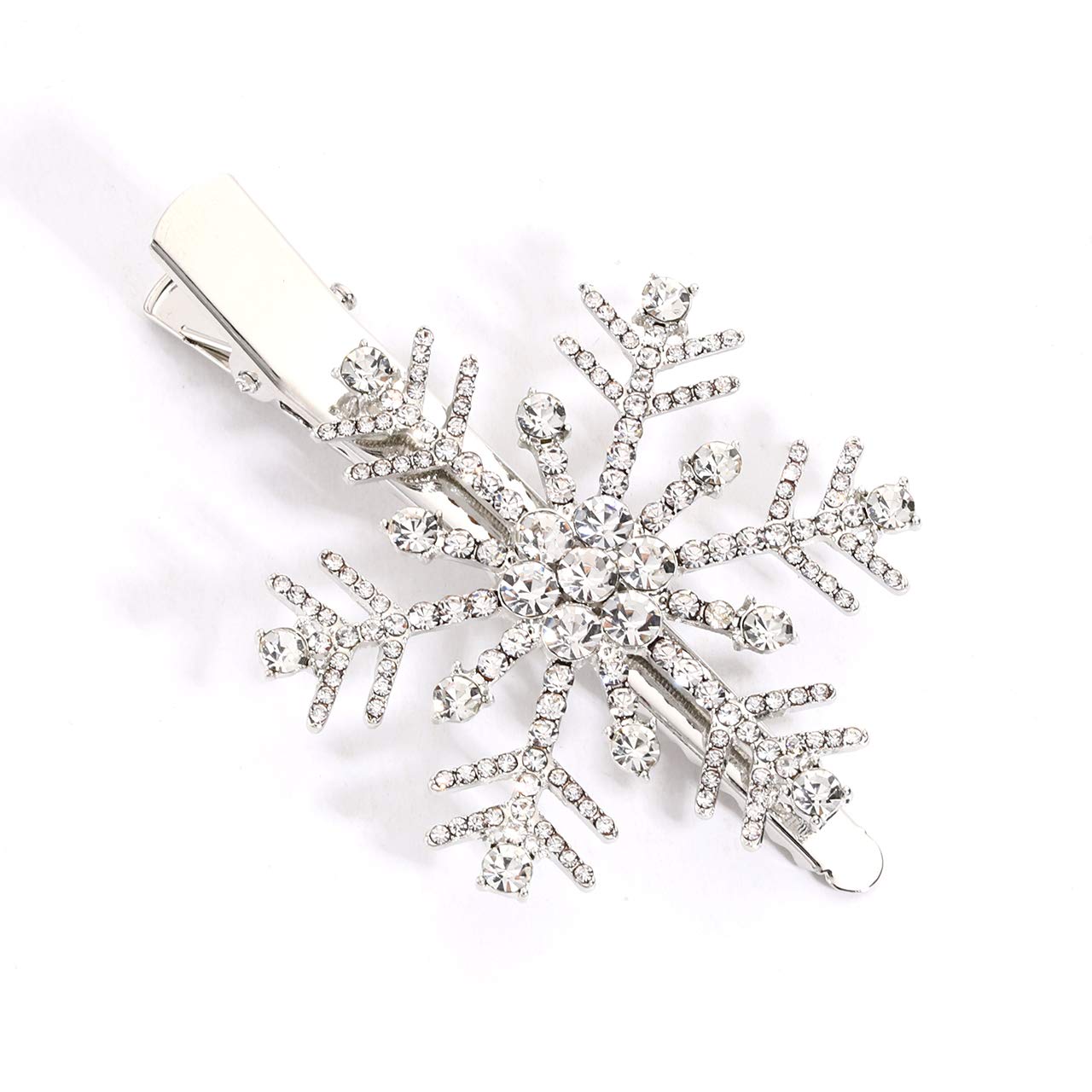 Hzeyn Christmas Snowflake Hair Clips Winter Holiday Jewlry Big Crystal Snowflake Hairpin Barrette Wedding Bridal Hair Accessorie