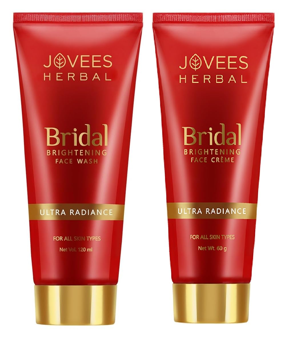 Jovees Herbal Bridal Face Wash 120Ml | Ultra Radiance | Hydrating And Bridal Crme 60G | For Natural Glow And Brightness (2 Item 