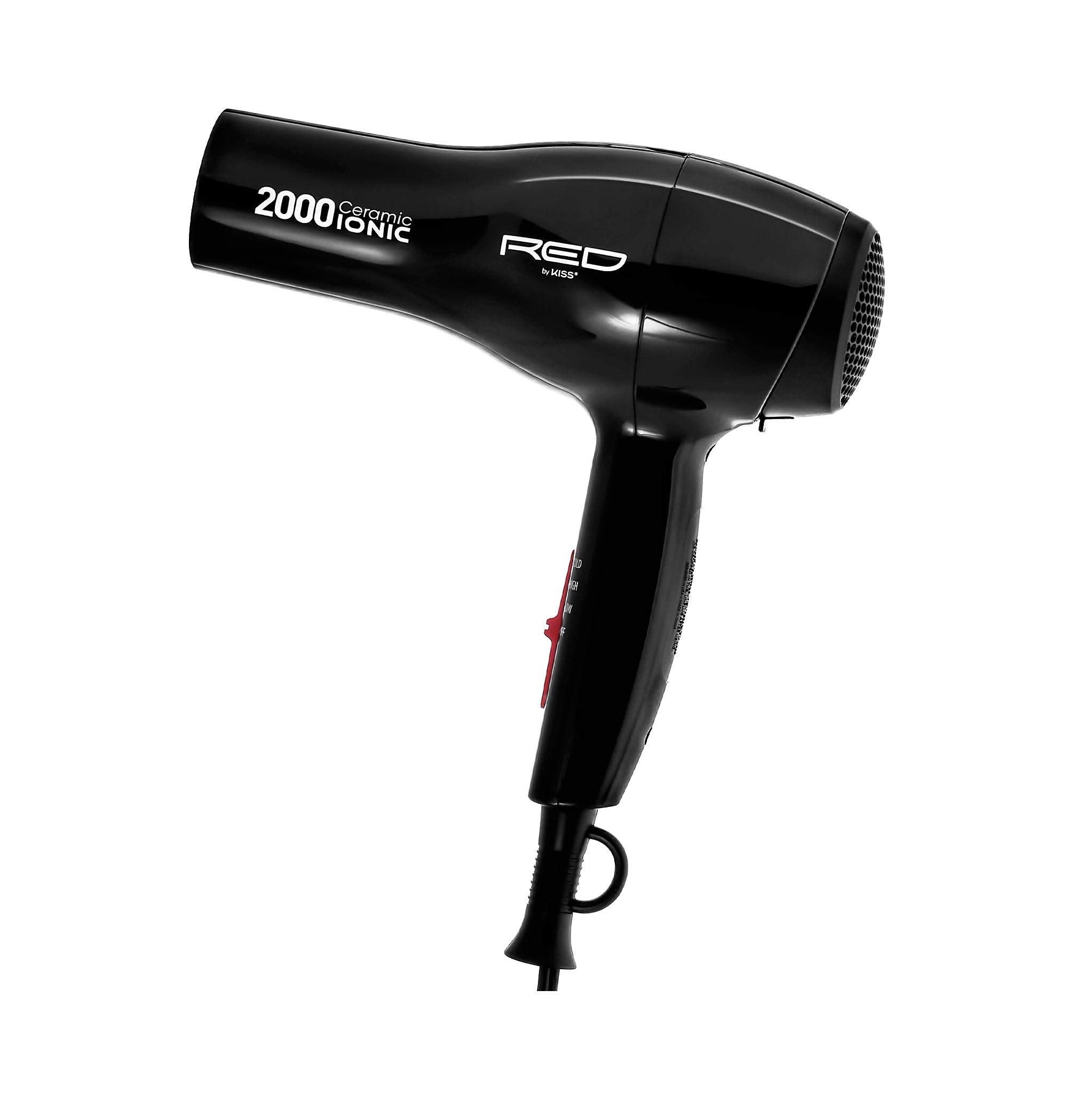 Red By Kiss 2000 Ceramic Ionic Hair Blow Dryer 2 Bonus Detangler Pik Included Professional 3 Setting Heat Speed