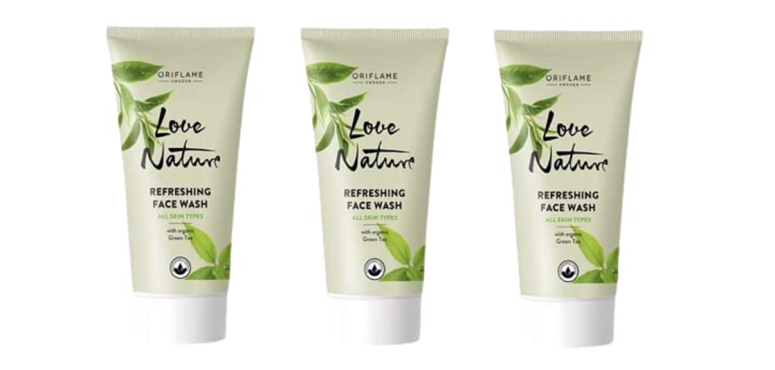 Oriflame Love Nature Refreshing Face Wash With Organic Green Tea  50 X 3 Ml  Pack Of 3