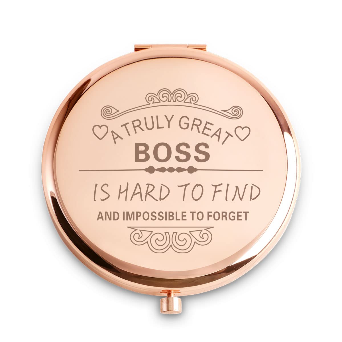 Coyoal Boss Gifts For Women, Personalized Engraved Compact Mirrors, Sentimental Female Boss Presents For Valentines Day, Retirem