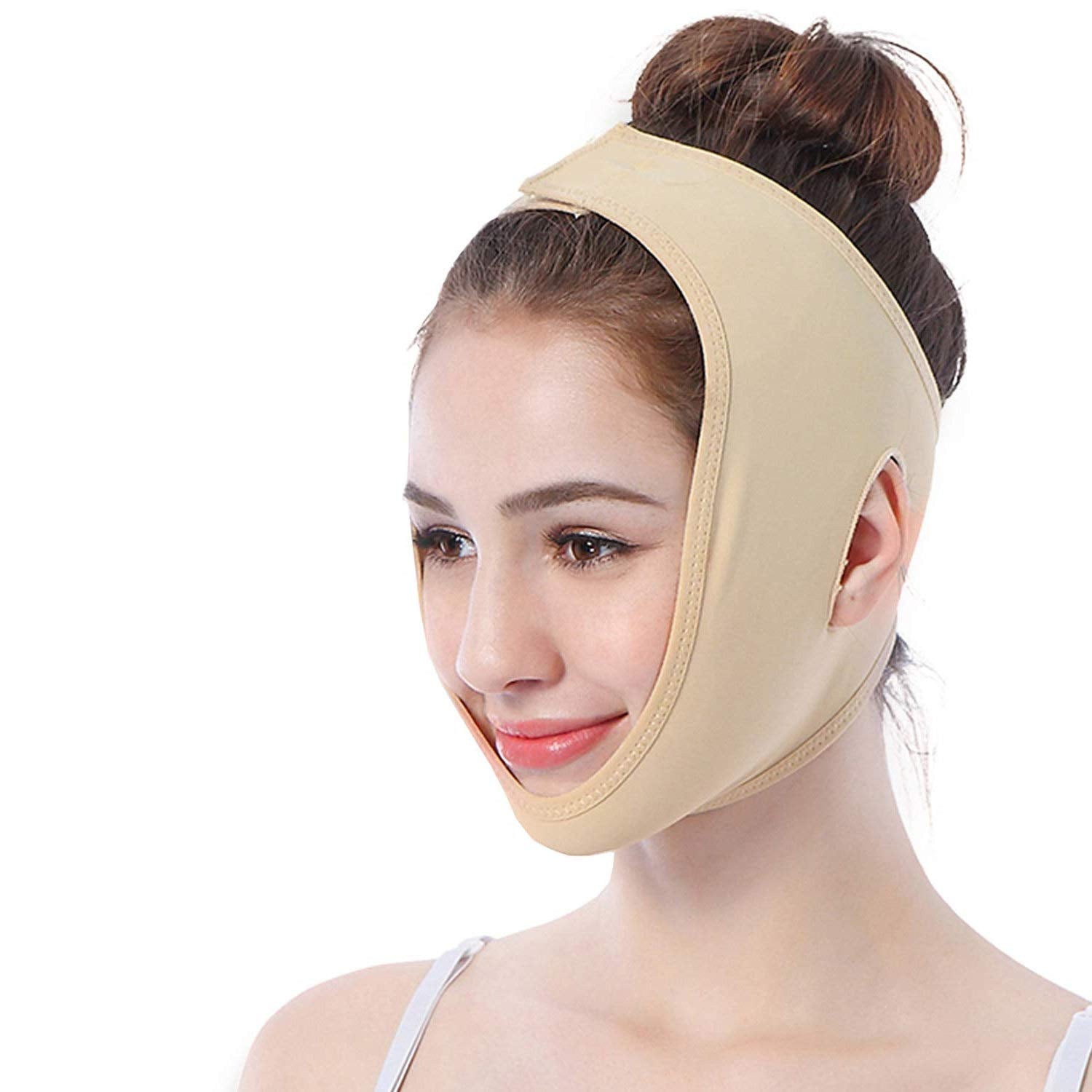 Facial Lifting Slimming Belt, Face Cheek V Shape Lift Up Thin Mask Strap, Face Line Smooth Breathable Compression Double Chin Re