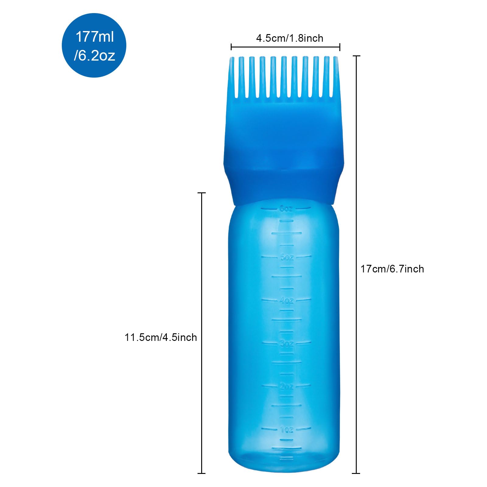 Yebeauty Root Comb Applicator Bottle, 2 Pack 6 Ounce Applicator Bottle For Hair Dye Bottle Applicator Brush With Graduated Scale