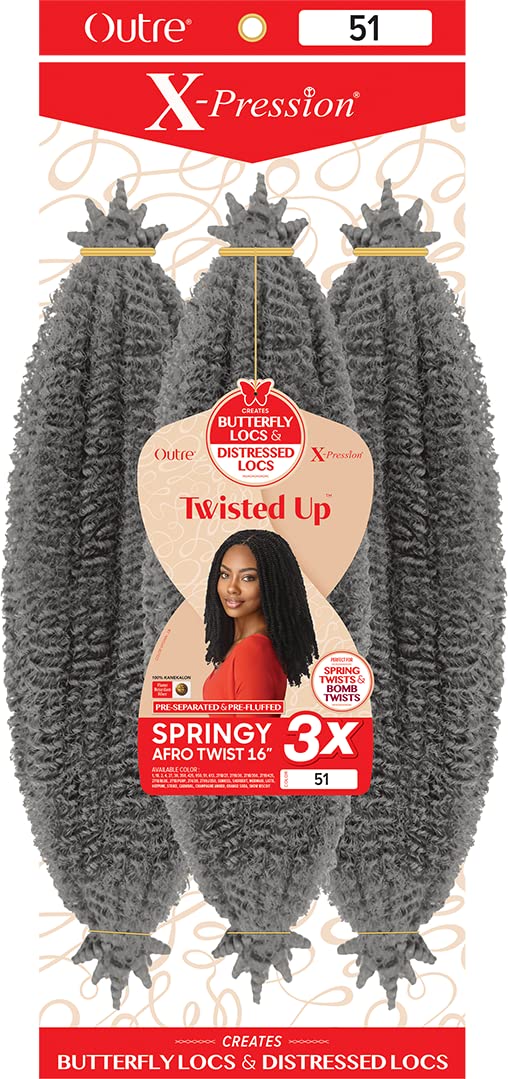 [3Pack Deal] Outre X-Pression - Twisted Up - Springy Afro Twist 16'' 3X 3 Packs (51)