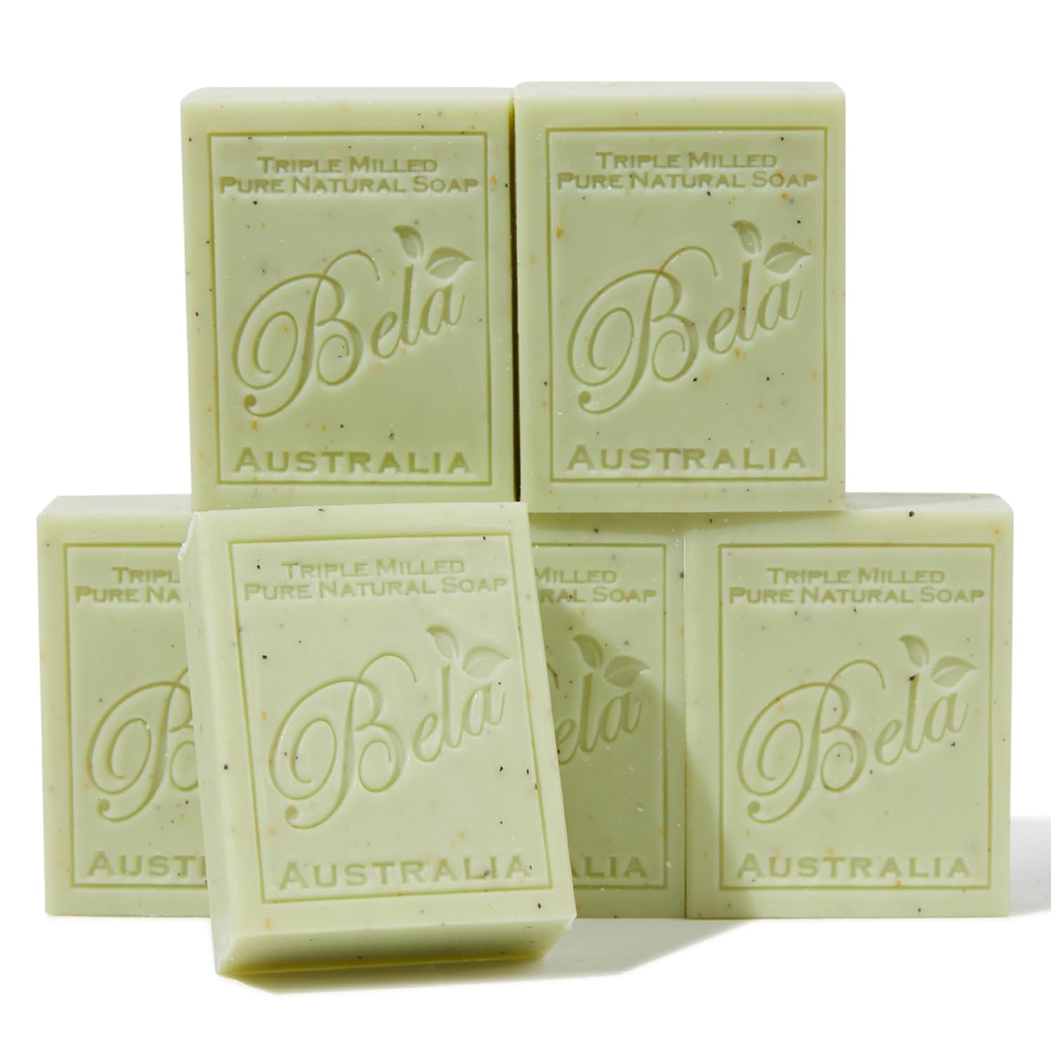 Bela Bath & Beauty, Gardeners With Crushed Leaf, Bran, And Oats, Triple Milled Moisturizing Soap Bars, No Harsh Ingredients, 3.3