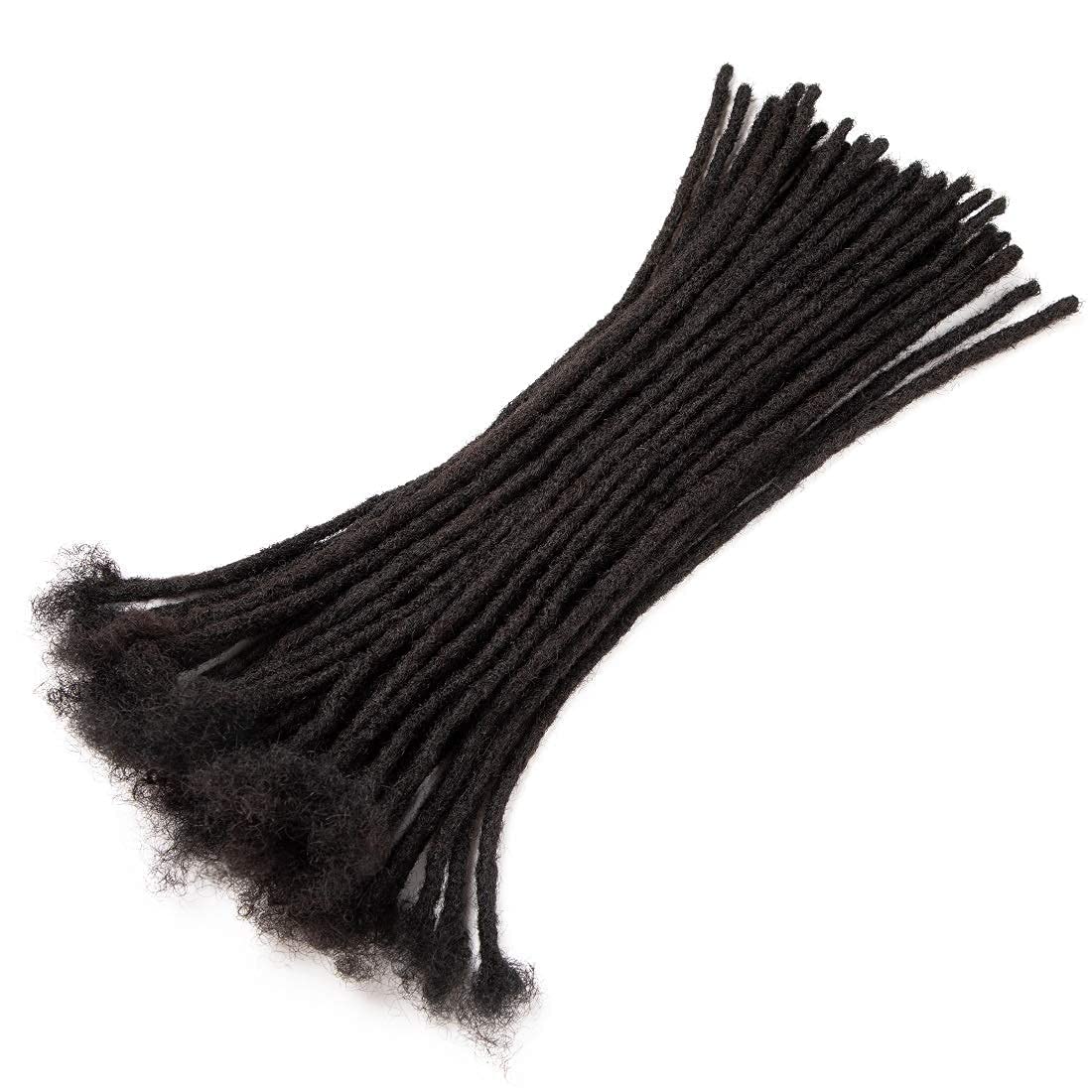 Teresa 6-18 Inch Small 0.4Cm And Medium 0.8Cm 100% Human Hair Dreadlock Extensions For Men/Women/Kids Full Hand-Made Permanent D