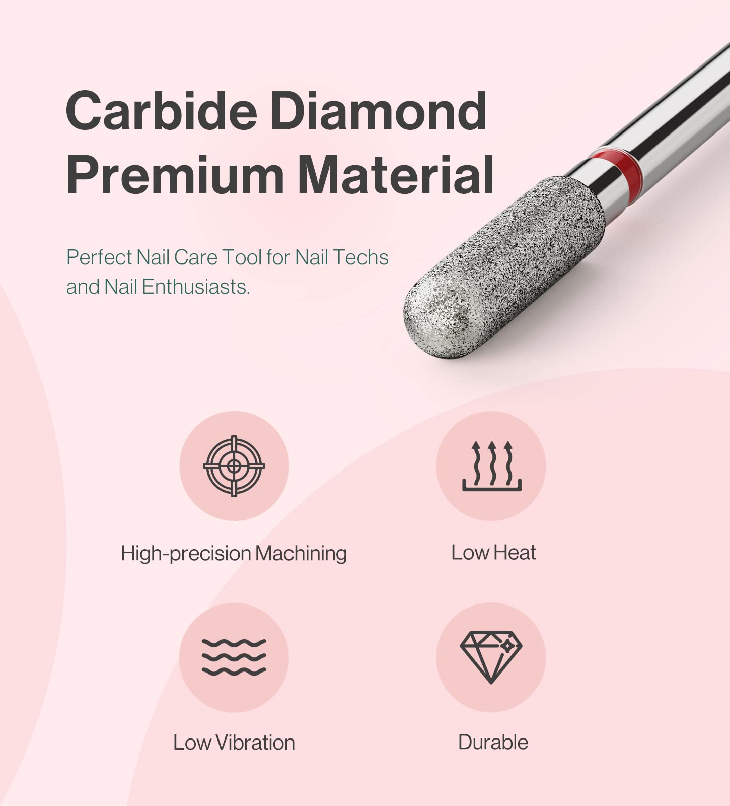 Melodysusie 3Mm Rounded Top Barrel Cuticle Clean Nail Drill Bit 3/32 ' ', Professional Safety Carbide Diamond Under Nail Cleaner