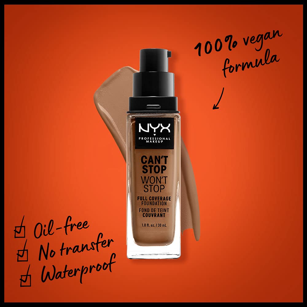 NYX PROFESSIONAL MAKEUP cant Stop Wont Stop Foundation, 24h Full coverage Matte Finish - Mahogany
