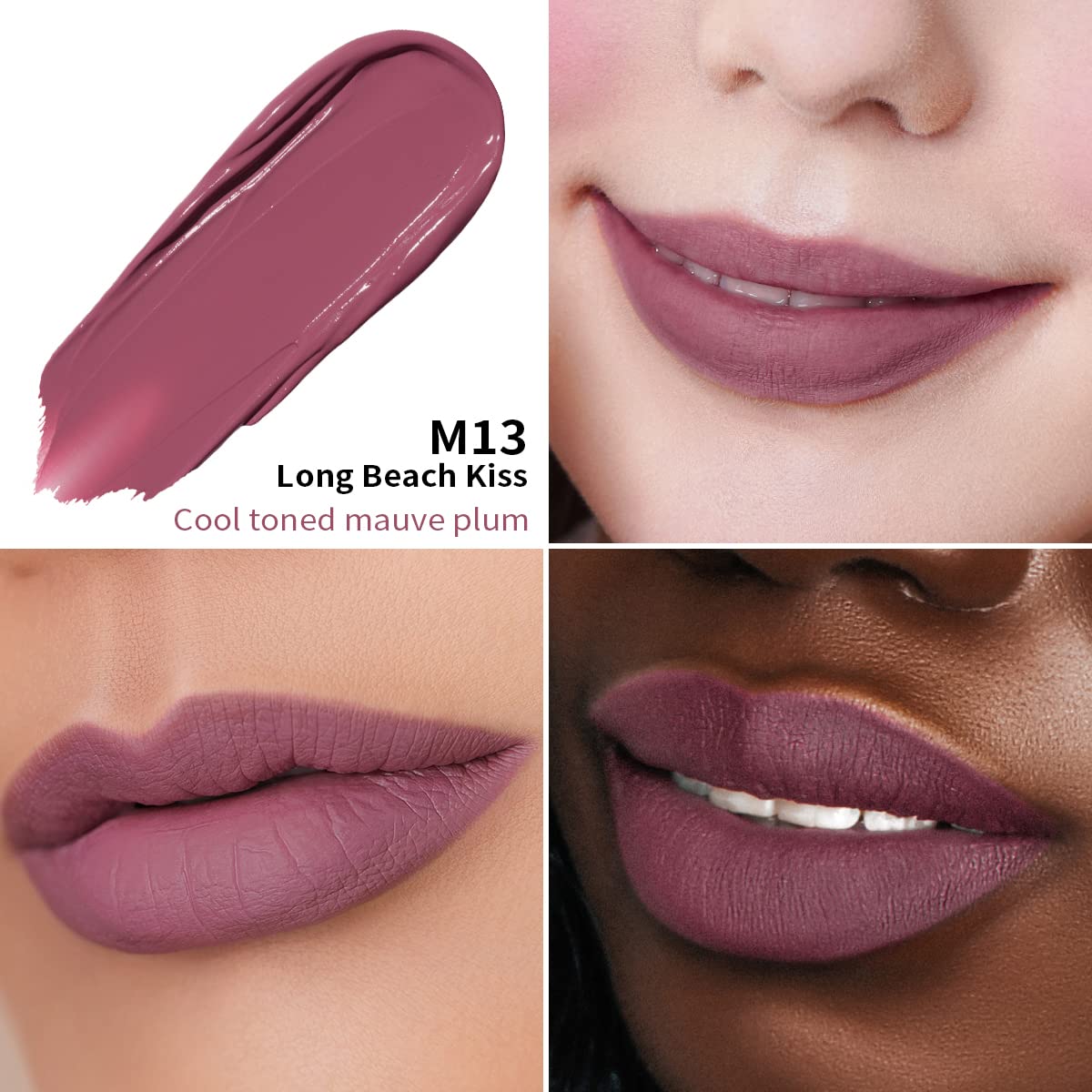Oulac Matte Liquid Lipstick Mauve Pink Lip Gloss For Women, Long Lasting Lipstick Waterproof, No Transfer, Creamy High Pigmented