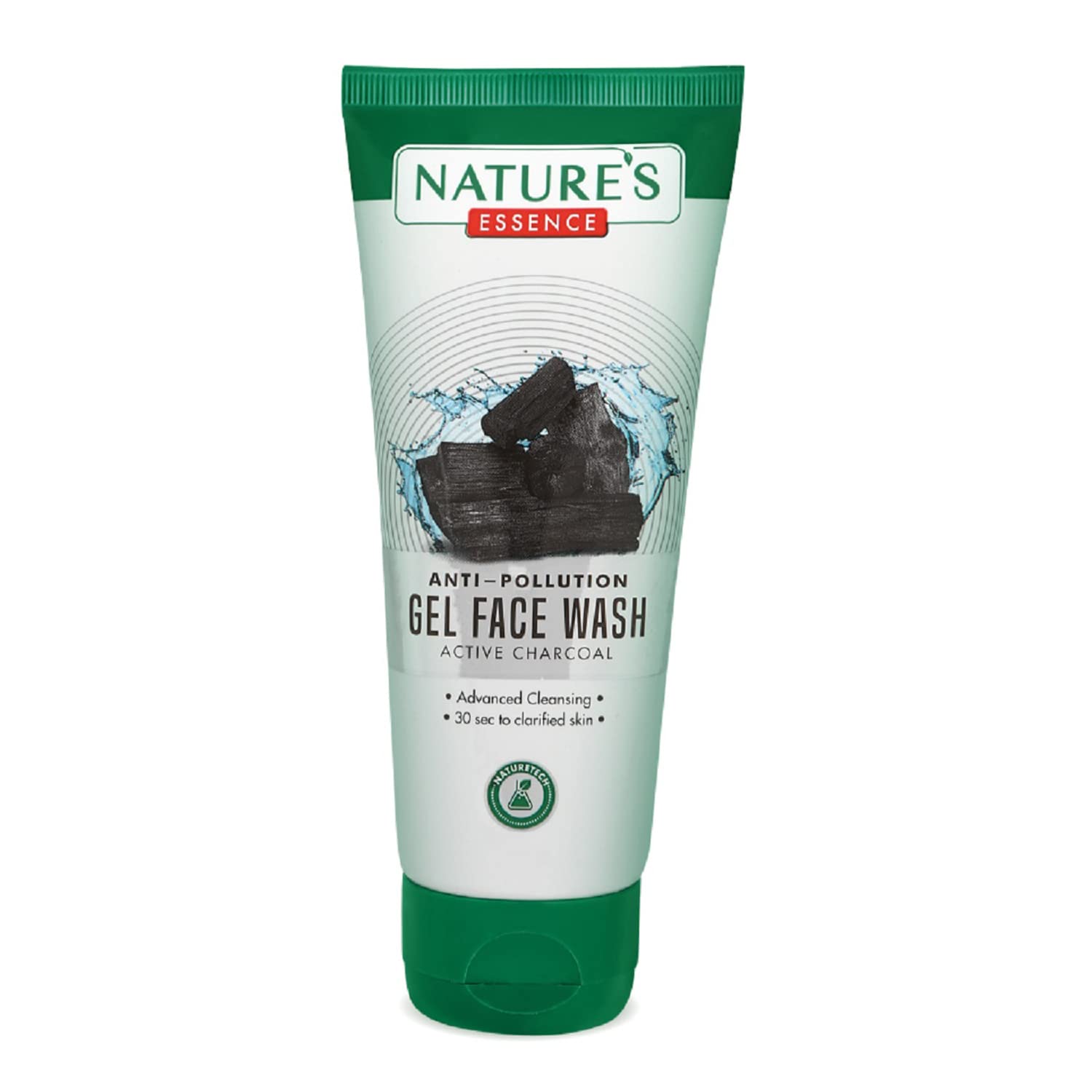 Natures Essence Antipollution Gel Face Wash Active Charcoal, Grey, 50Ml
