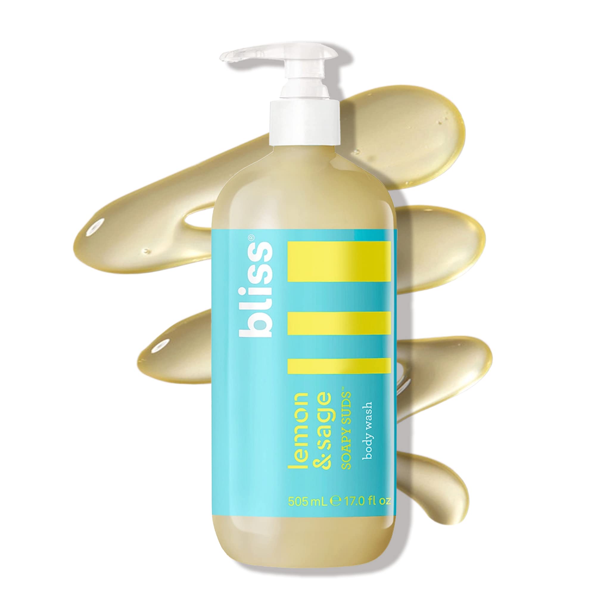 Bliss Soapy Suds Body Wash - Lemon And Sage - 17 Fl Oz - Gentle And Hydrating For Supremely Soft Skin - Paraben Free - Vegan & C