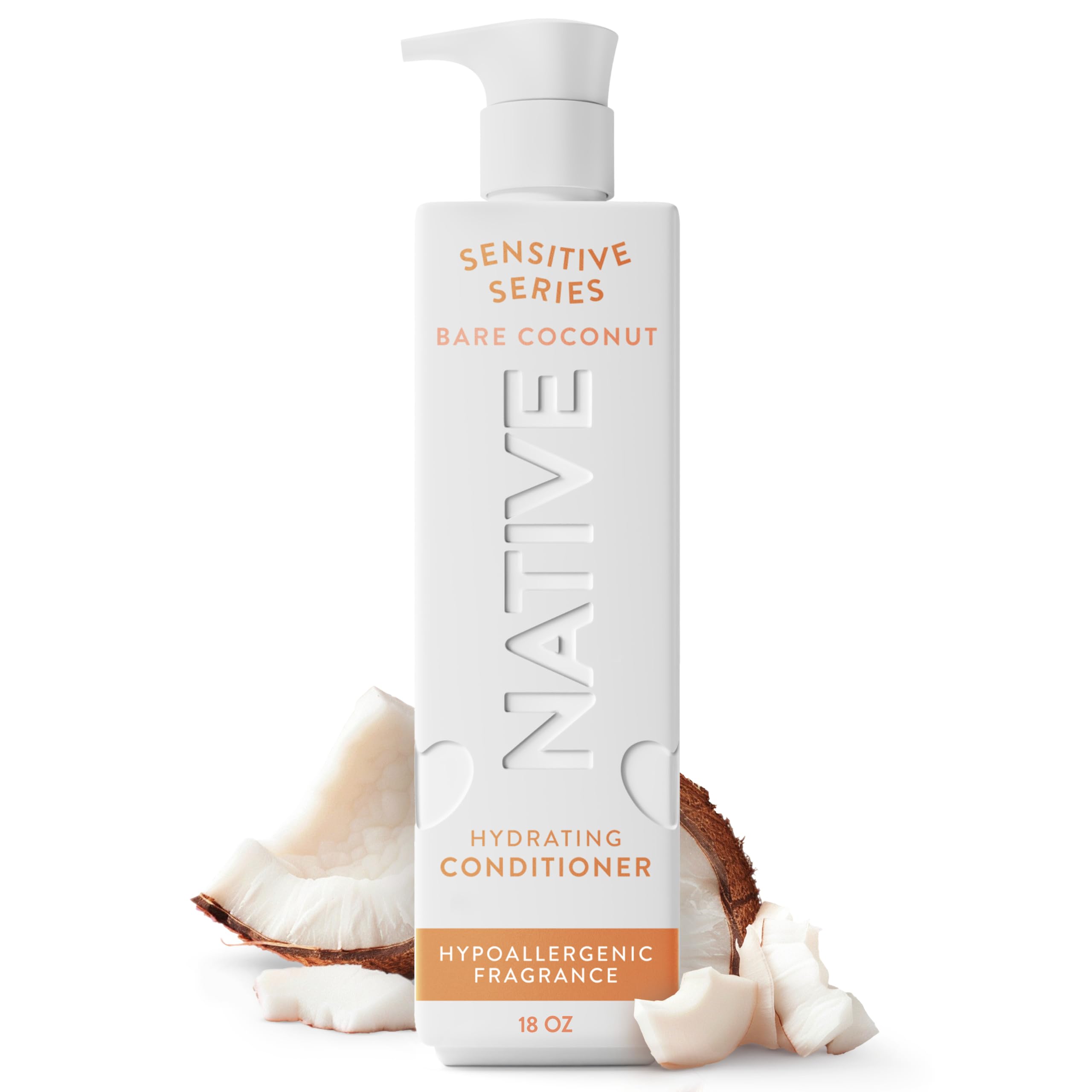 Native Hydrating Conditioner for dry hair and scalp, Bare Coconut, for sensitive skin, Hypoallergenic, 18 FL Oz