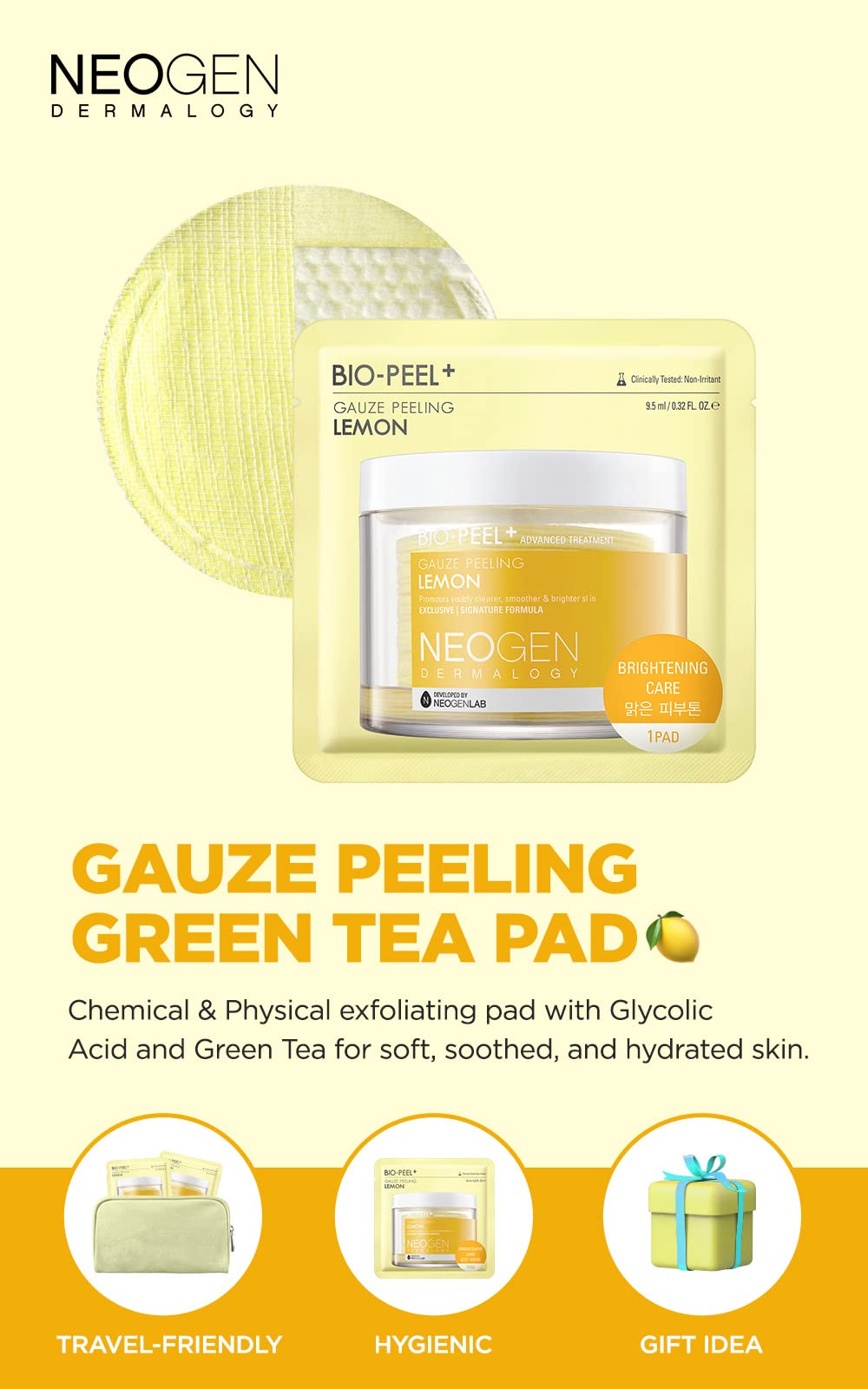DERMALOgY by NEOgENLAB Bio-Peel gauze Peeling Pads (Lemon, 8 pcs)