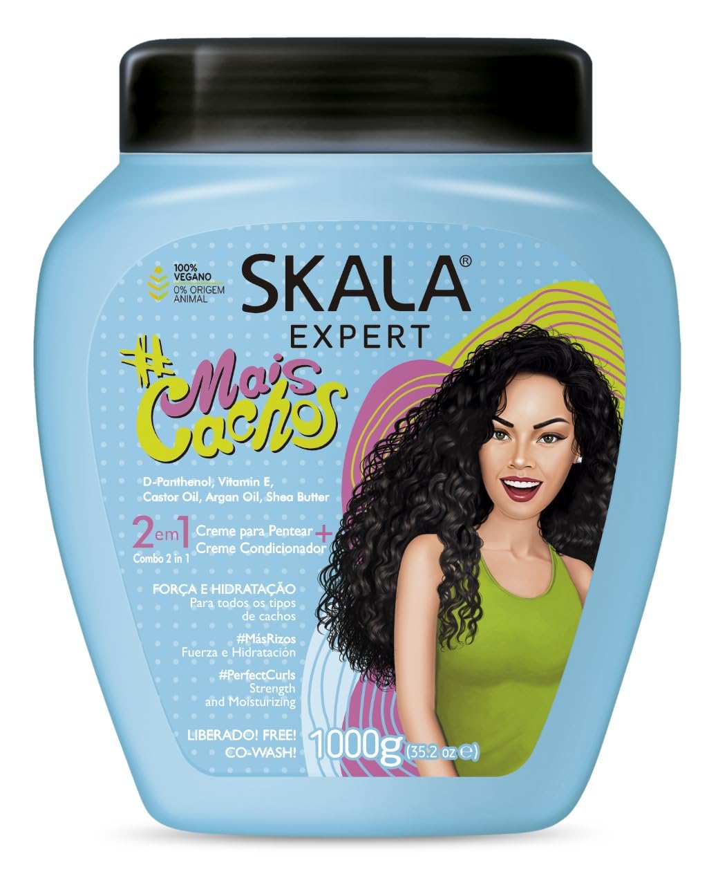 SKALA Hair Type 3ABC - Eliminate Anti Frizz, For Curly Hair -2 in 1 Conditioning Treatment Cream and Cream To Comb -100% VEGAN -