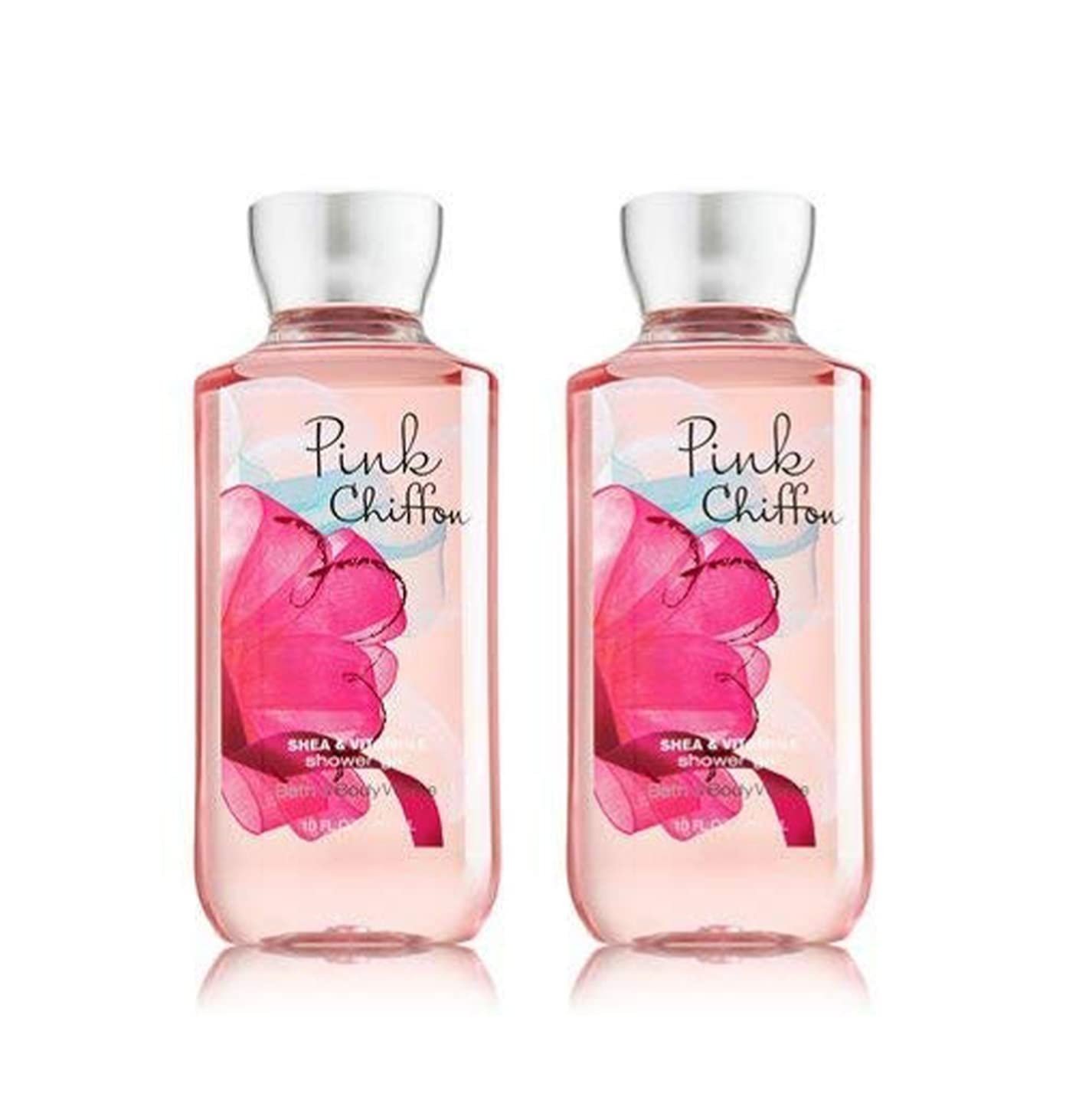Bath & Body Works Pink Chiffon Shower Gel Gift Sets 10 Oz 2 Pack (Pink Chiffon), 20.0 Ounces