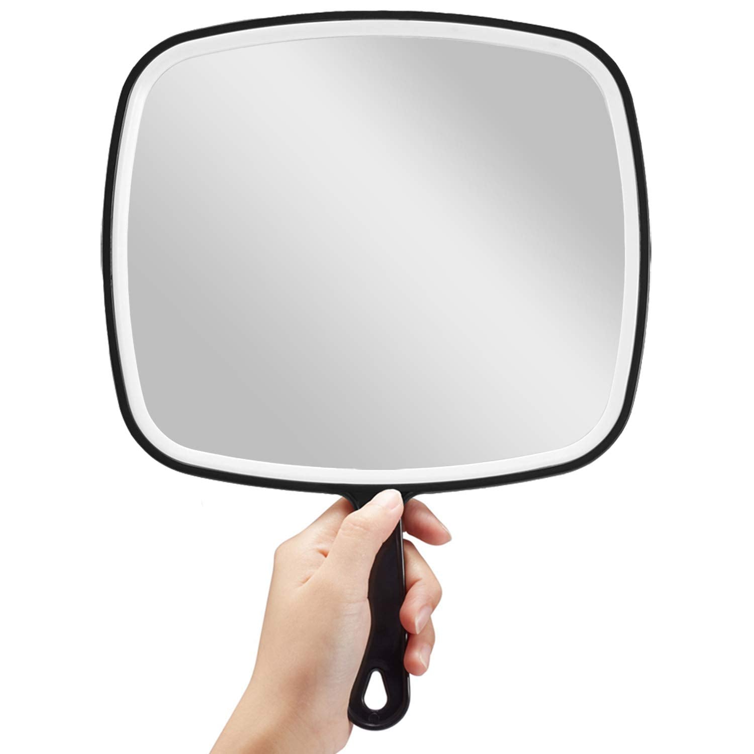 Omiro Hand Mirror, Extra Large Black Handheld Mirror With Handle, 9'' W X 12.4'' L (Pack Of 3)