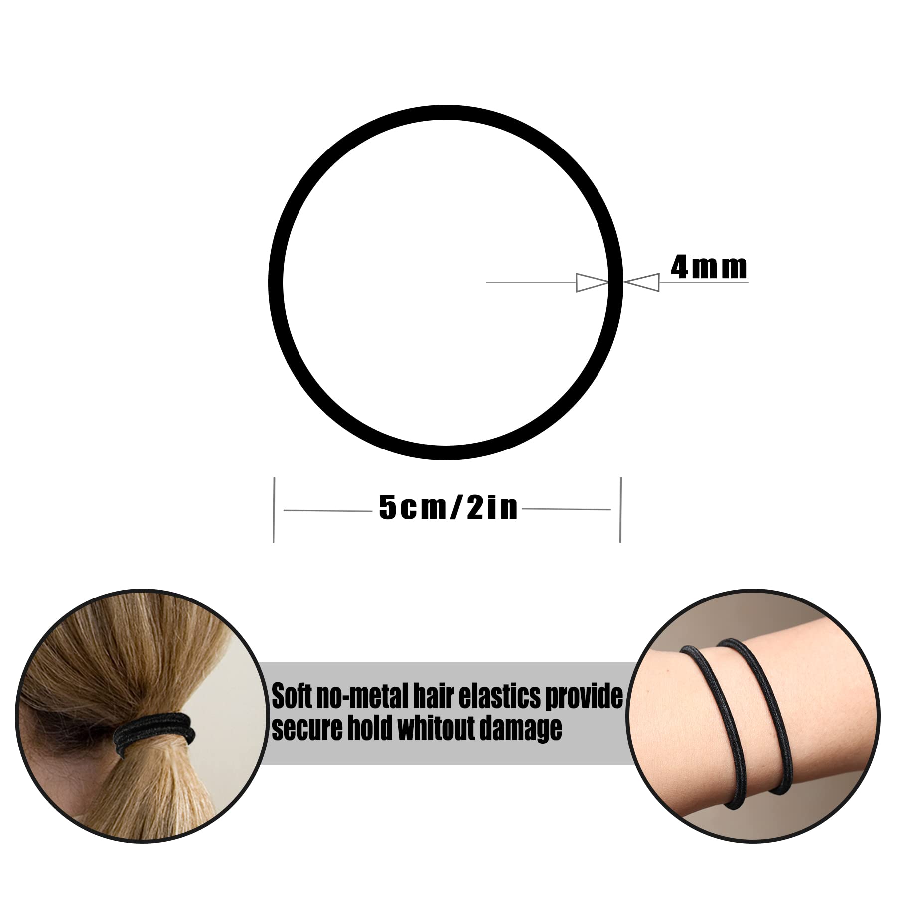 120 Pcs Neutral Colors Elastic Hair Tie, 4Mm Ponytail Holders For Medium To Thick Hair No Damage Hair Accessories For Men, Women