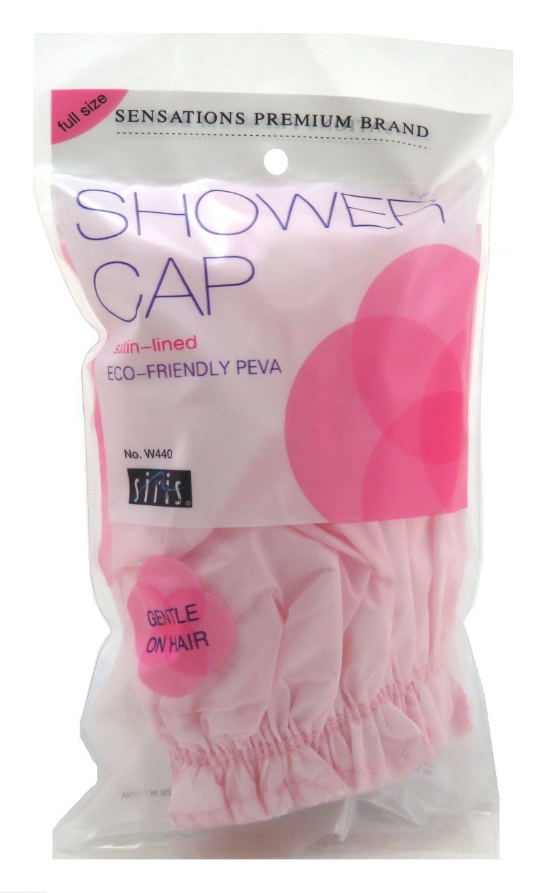 Siris Shower Cap Full Size Satin Lined Vinyl (6 Pack)