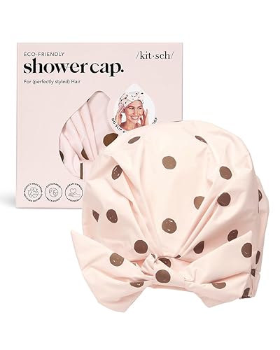 Kitsch Luxury Shower Cap For Women Waterproof - Reusable Shower Cap  Hair Cap For Shower  Holiday Gift  Waterproof Hair Shower C