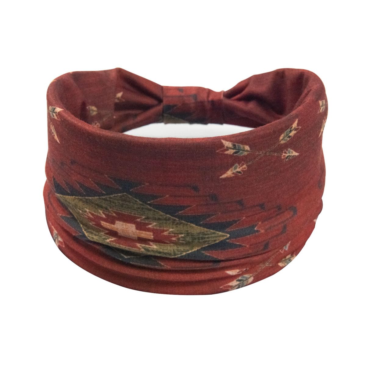 Carl Vinson  Bohemian Printed Knot Headband For Women Retro Elastic Wide Yoga And Sports Hair Band