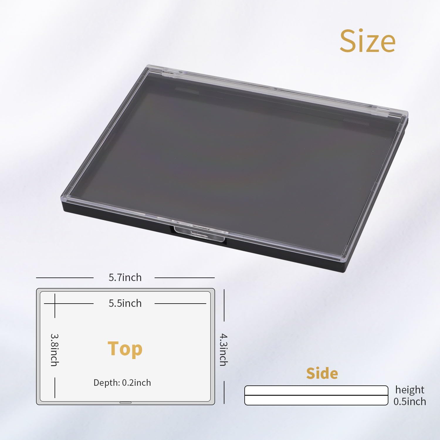 Ajltpa Magnetic Makeup Palette With Clear Top, 3Pack Empty Eyeshadow Pan Dispensing Storage Box With 60Pcs Adhesive Metal Sticke