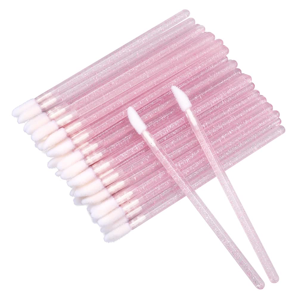 G2PLUS 300PCS Lip Brushes, Crystal Disposable Lip Brushes, Glitter Lip Gloss Applicators, Lipstick Gloss Wands Applicator Makeup