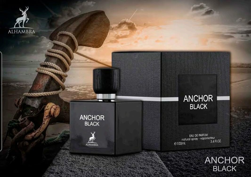 Maison Alhambra Anchor Black Eau de Parfum Spray for Men, 3.4 Ounce